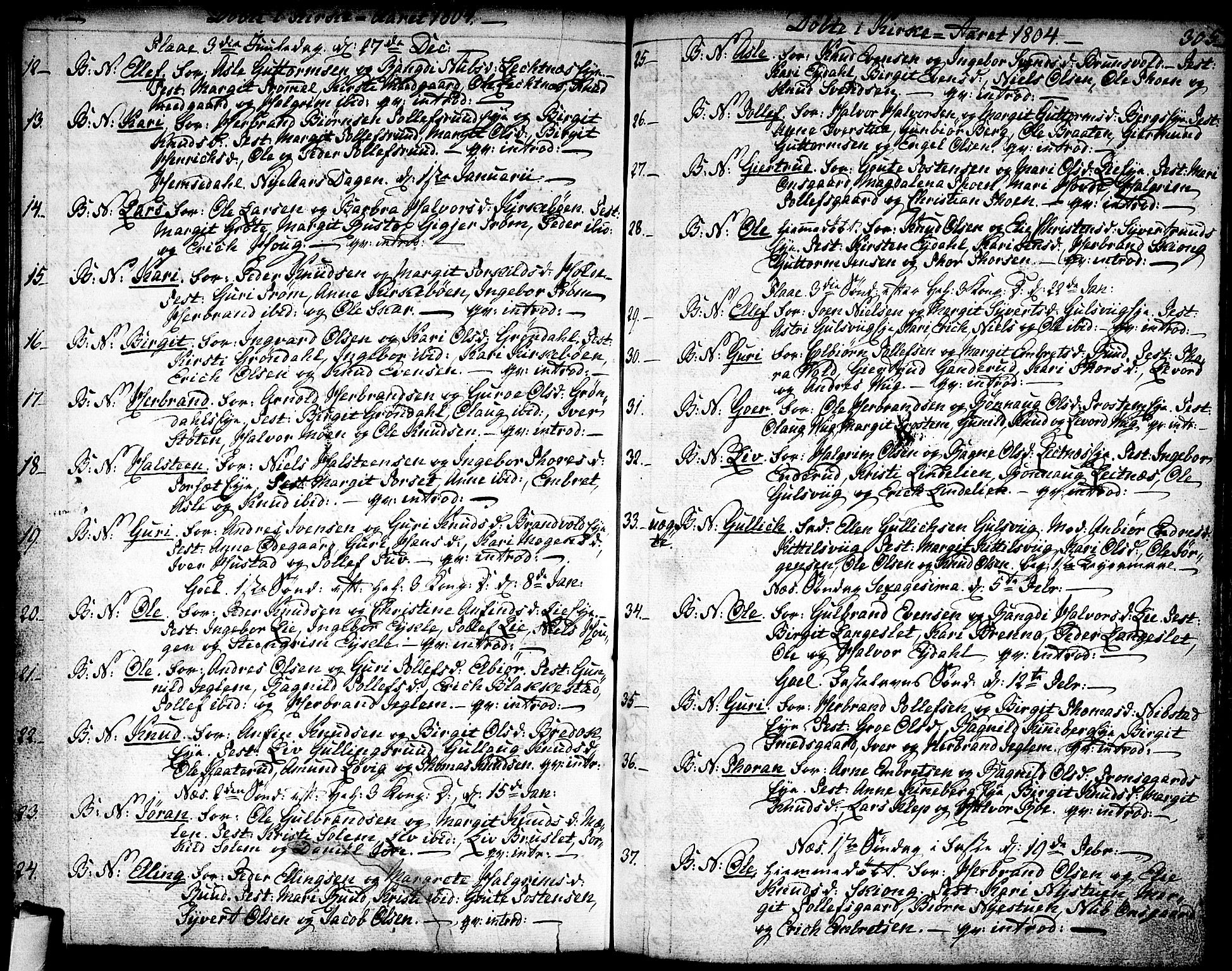 Nes kirkebøker, AV/SAKO-A-236/F/Fa/L0005: Ministerialbok nr. 5, 1787-1807, s. 304-305