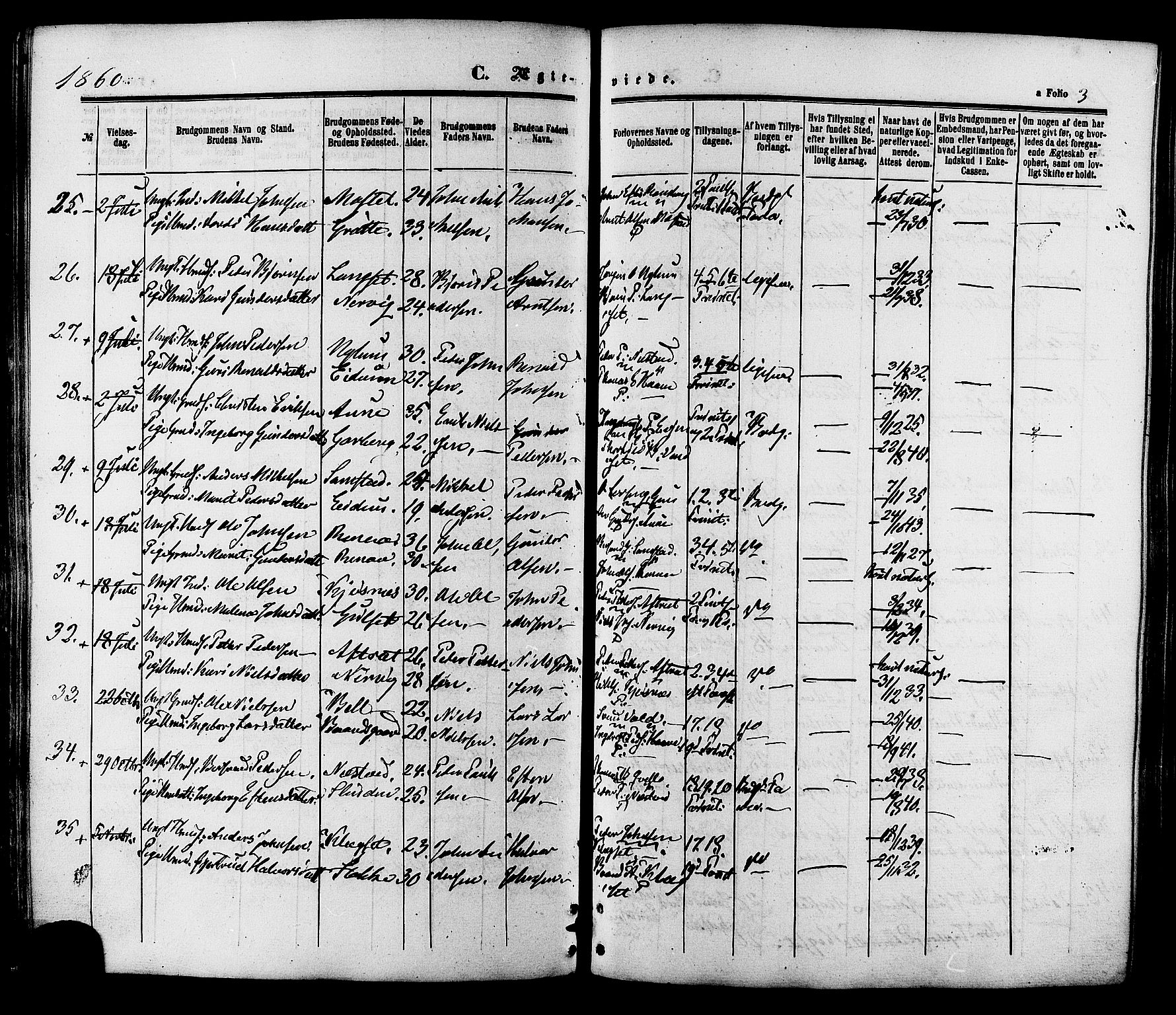 Ministerialprotokoller, klokkerbøker og fødselsregistre - Sør-Trøndelag, SAT/A-1456/695/L1147: Ministerialbok nr. 695A07, 1860-1877, s. 3