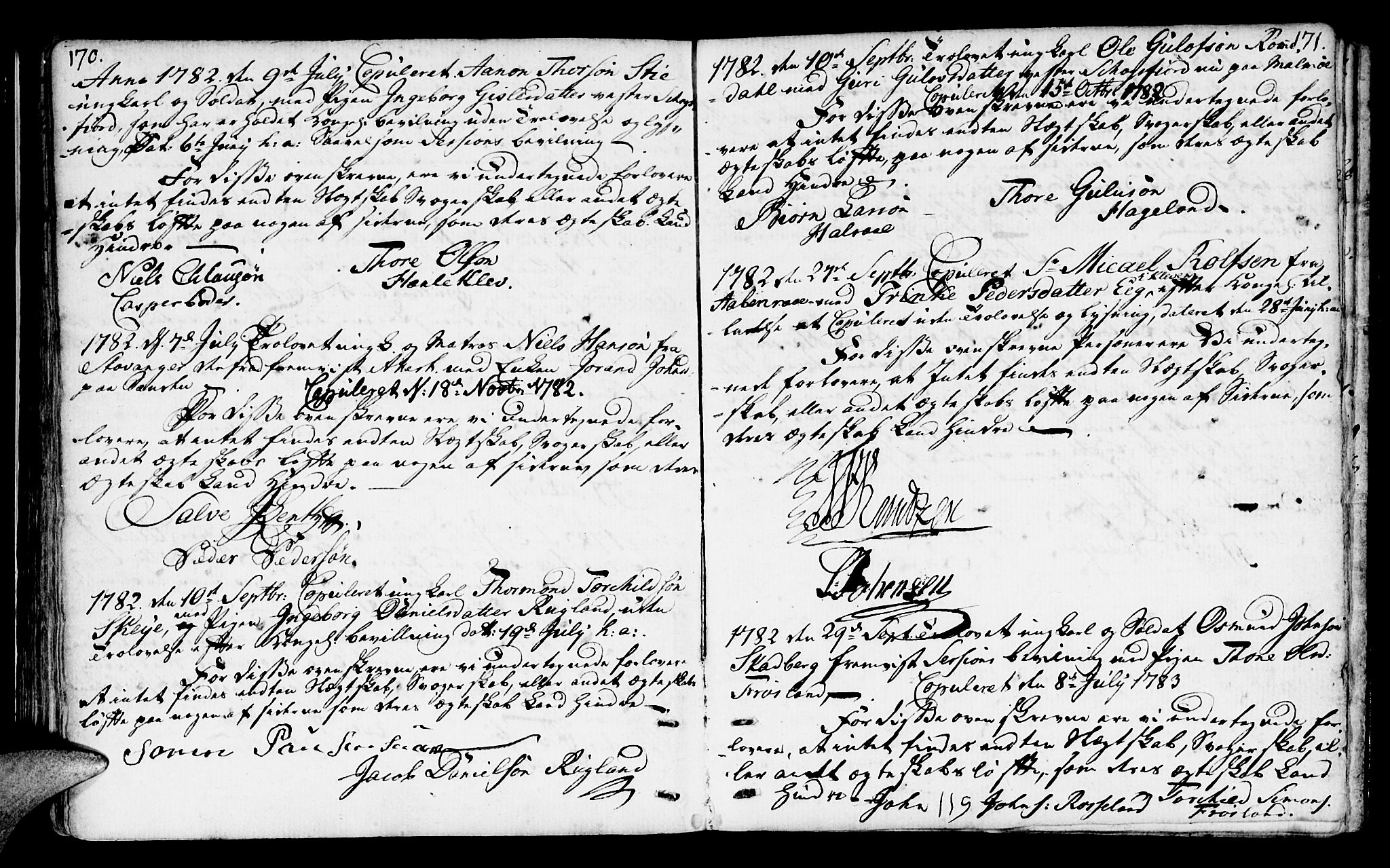 Mandal sokneprestkontor, AV/SAK-1111-0030/F/Fa/Faa/L0006: Ministerialbok nr. A 6, 1755-1783, s. 170-171