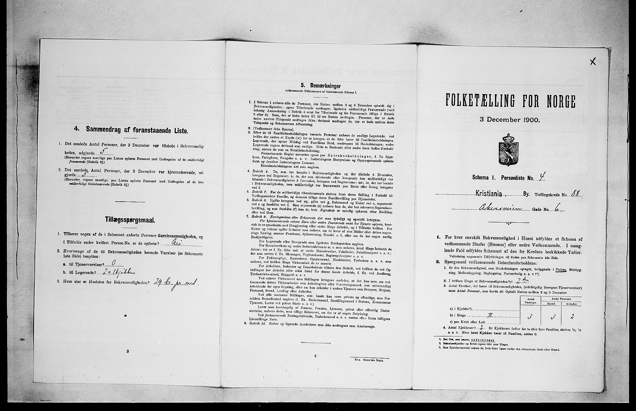SAO, Folketelling 1900 for 0301 Kristiania kjøpstad, 1900, s. 1607