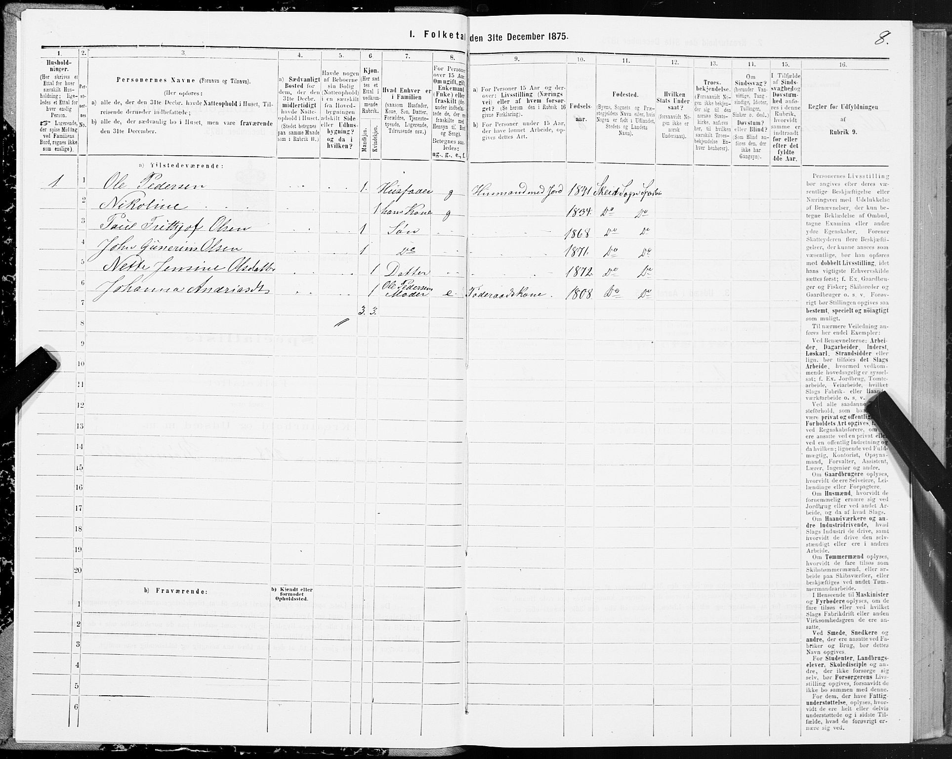 SAT, Folketelling 1875 for 1731P Sparbu prestegjeld, 1875, s. 5008