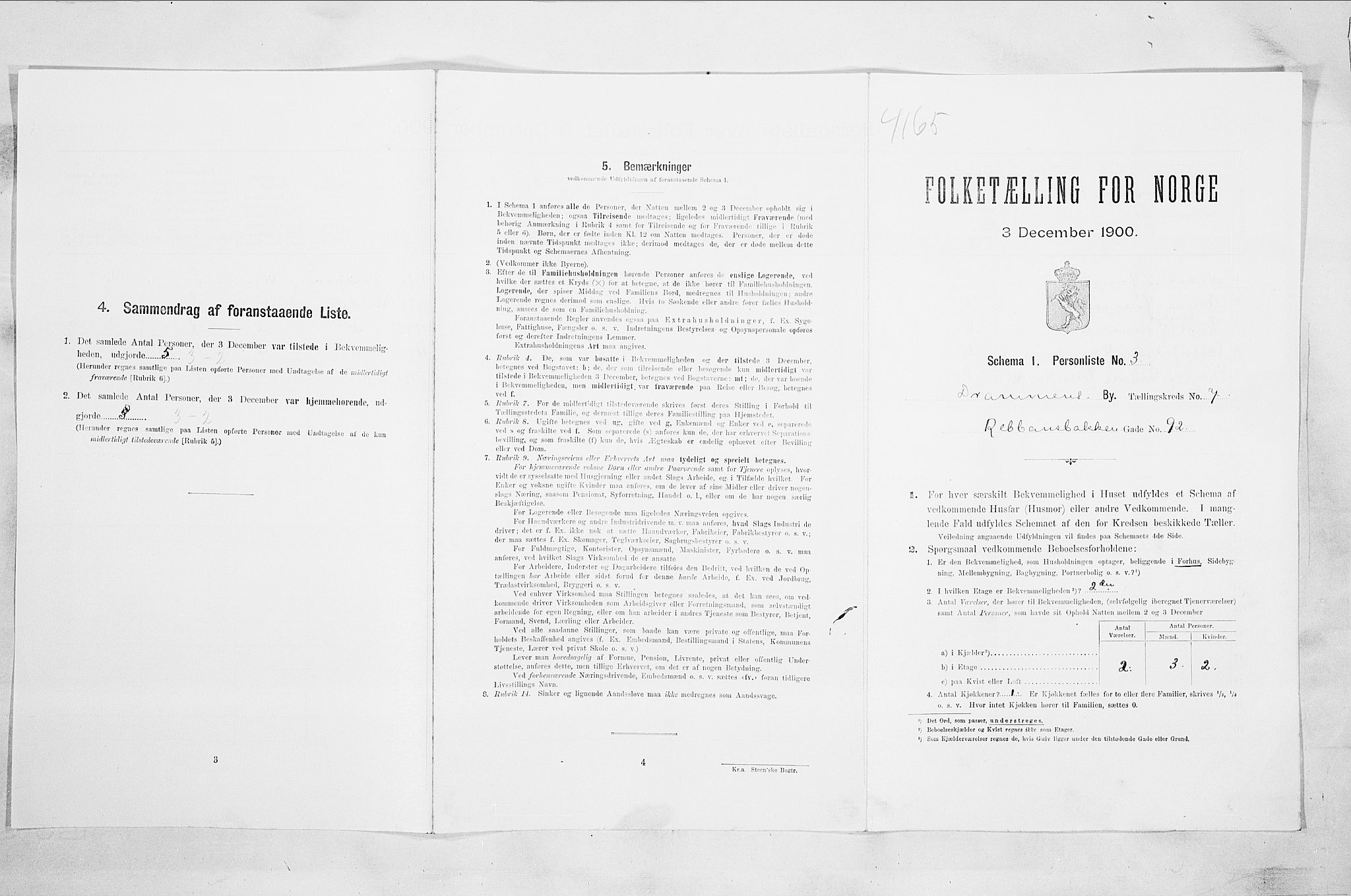 RA, Folketelling 1900 for 0602 Drammen kjøpstad, 1900, s. 1260
