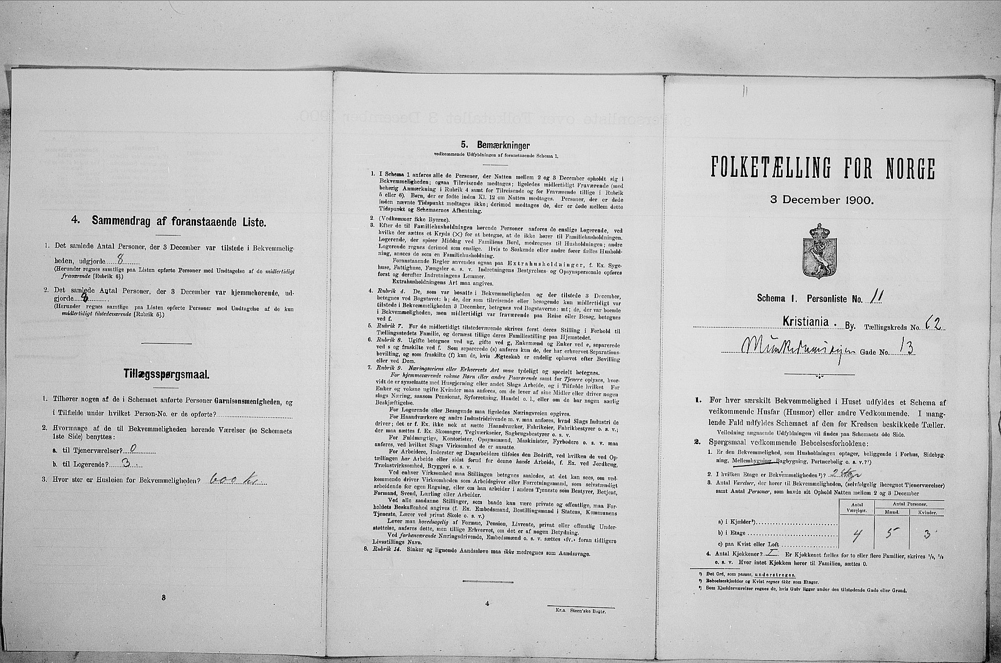 SAO, Folketelling 1900 for 0301 Kristiania kjøpstad, 1900, s. 60634