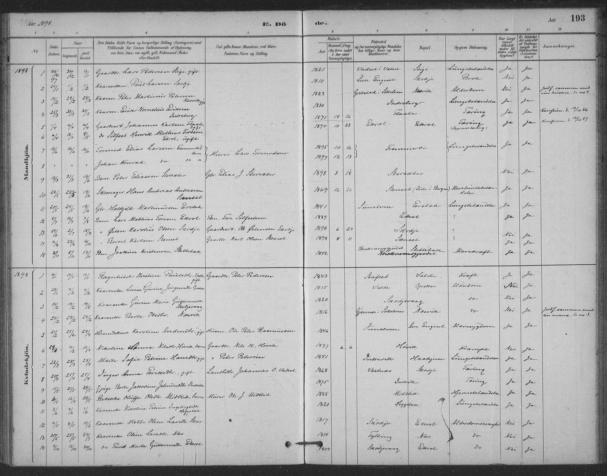 Ministerialprotokoller, klokkerbøker og fødselsregistre - Møre og Romsdal, SAT/A-1454/524/L0356: Ministerialbok nr. 524A08, 1880-1899, s. 193