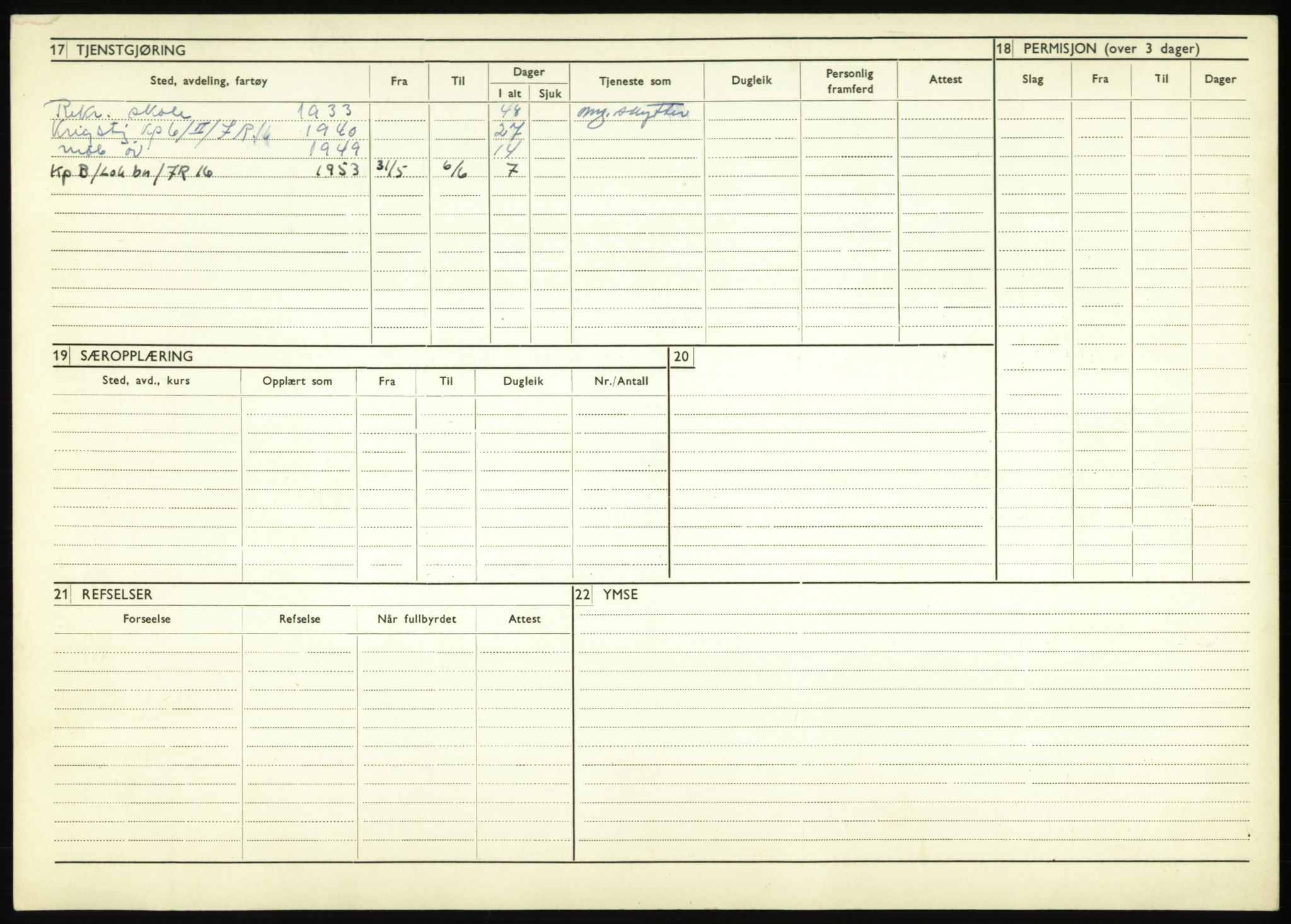 Forsvaret, Troms infanteriregiment nr. 16, AV/RA-RAFA-3146/P/Pa/L0017: Rulleblad for regimentets menige mannskaper, årsklasse 1933, 1933, s. 376