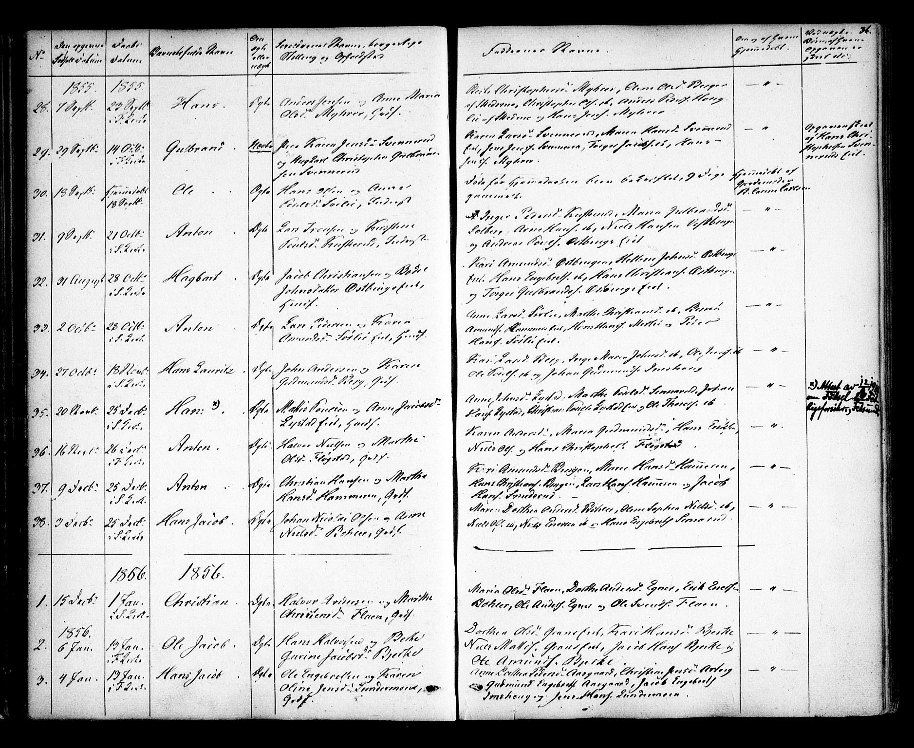Sørum prestekontor Kirkebøker, AV/SAO-A-10303/F/Fa/L0005: Ministerialbok nr. I 5, 1846-1863, s. 36