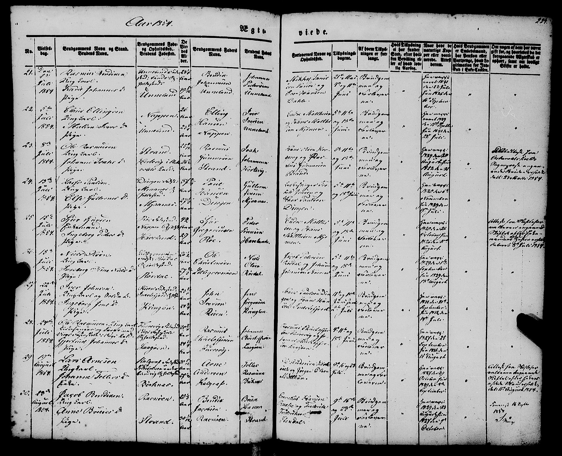 Gulen sokneprestembete, SAB/A-80201/H/Haa/Haaa/L0021: Ministerialbok nr. A 21, 1848-1858, s. 224