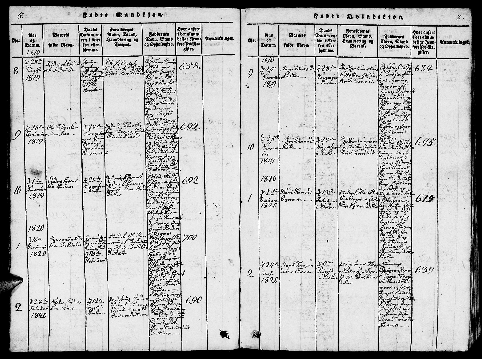 Ministerialprotokoller, klokkerbøker og fødselsregistre - Møre og Romsdal, AV/SAT-A-1454/546/L0595: Klokkerbok nr. 546C01, 1818-1836, s. 6-7