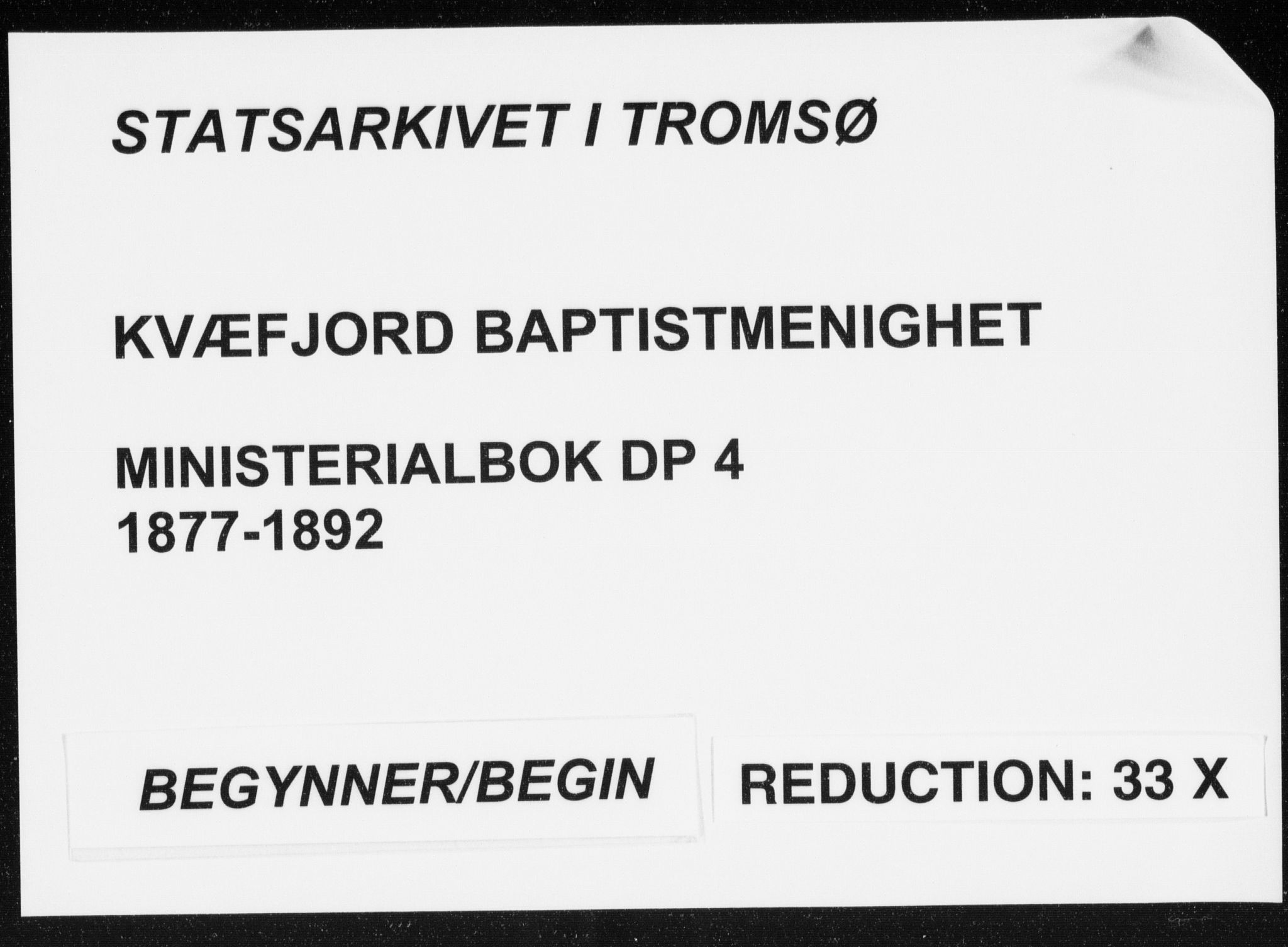 Uten arkivreferanse, SATØ/-: Dissenterprotokoll nr. DP 4, 1877-1892
