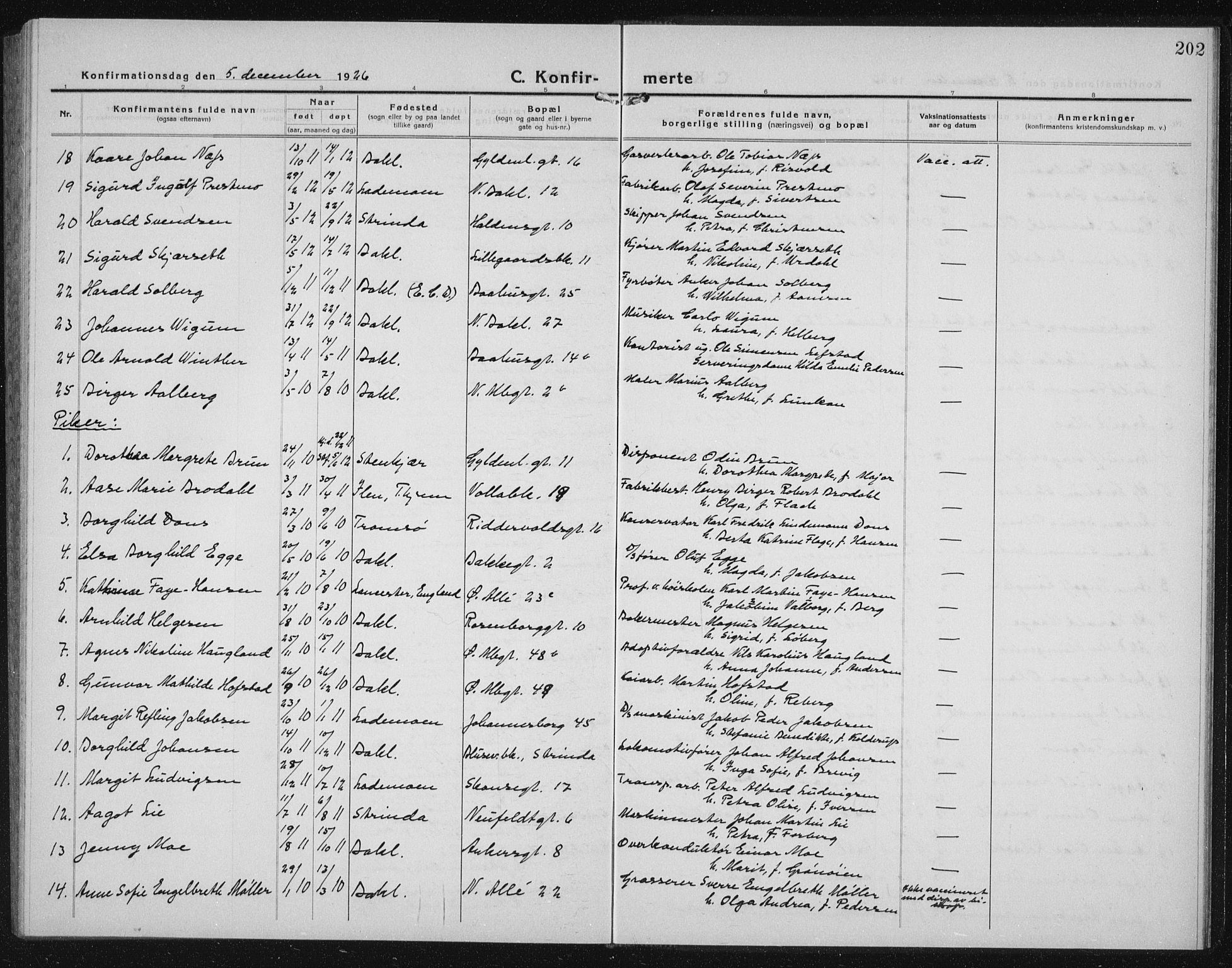 Ministerialprotokoller, klokkerbøker og fødselsregistre - Sør-Trøndelag, SAT/A-1456/604/L0227: Klokkerbok nr. 604C10, 1923-1942, s. 202