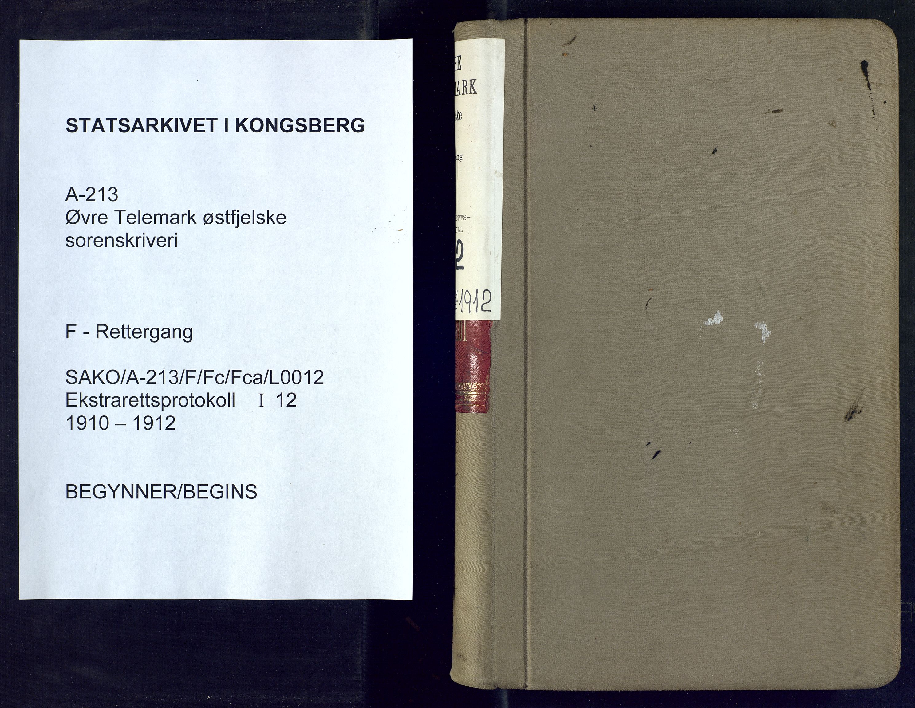 Øvre Telemark østfjelske sorenskriveri, SAKO/A-213/F/Fc/Fca/L0012: Ekstrarettsprotokoll, sivile saker, 1910-1912