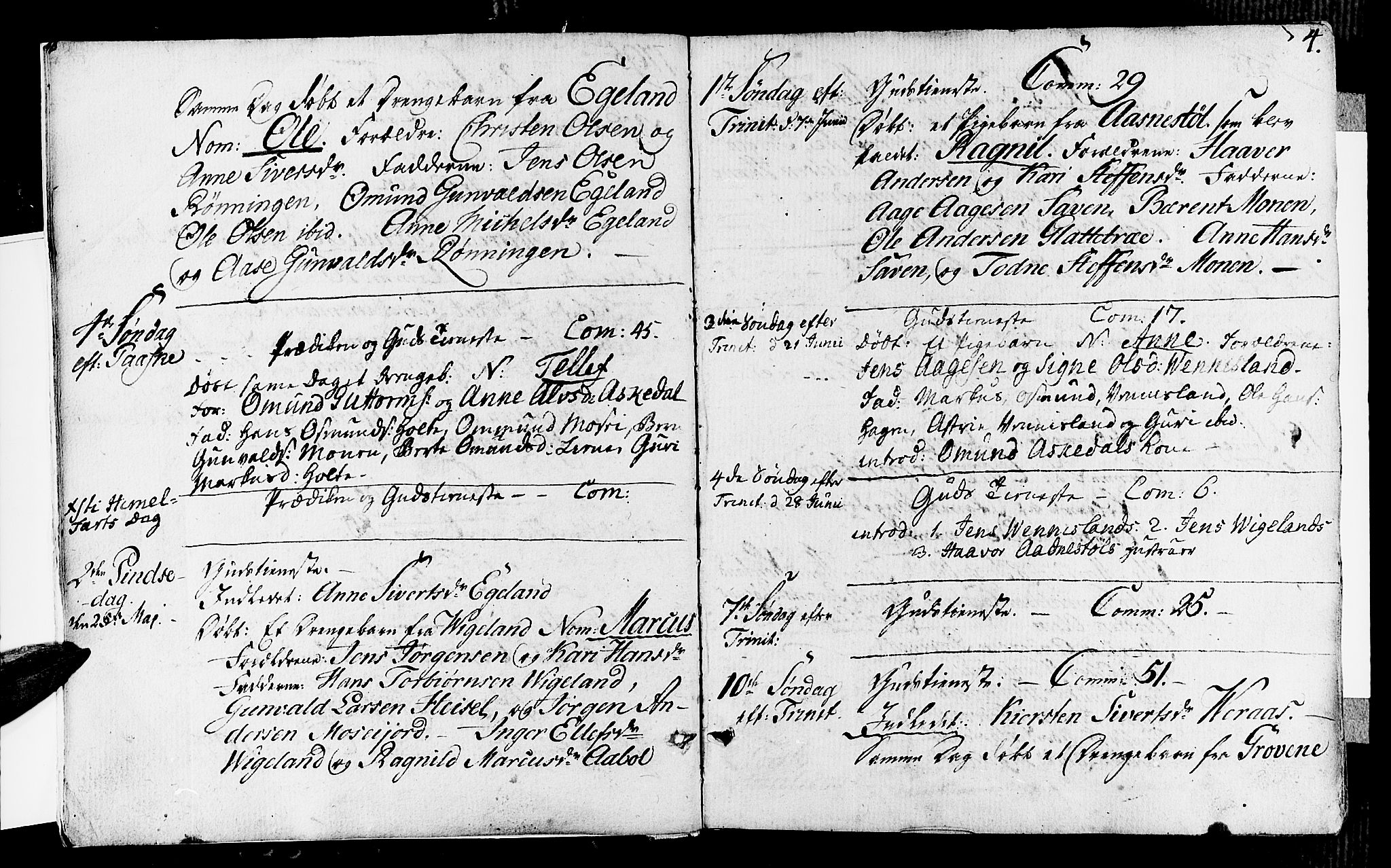 Vennesla sokneprestkontor, SAK/1111-0045/Fa/Fab/L0002: Ministerialbok nr. A 2, 1794-1834, s. 4