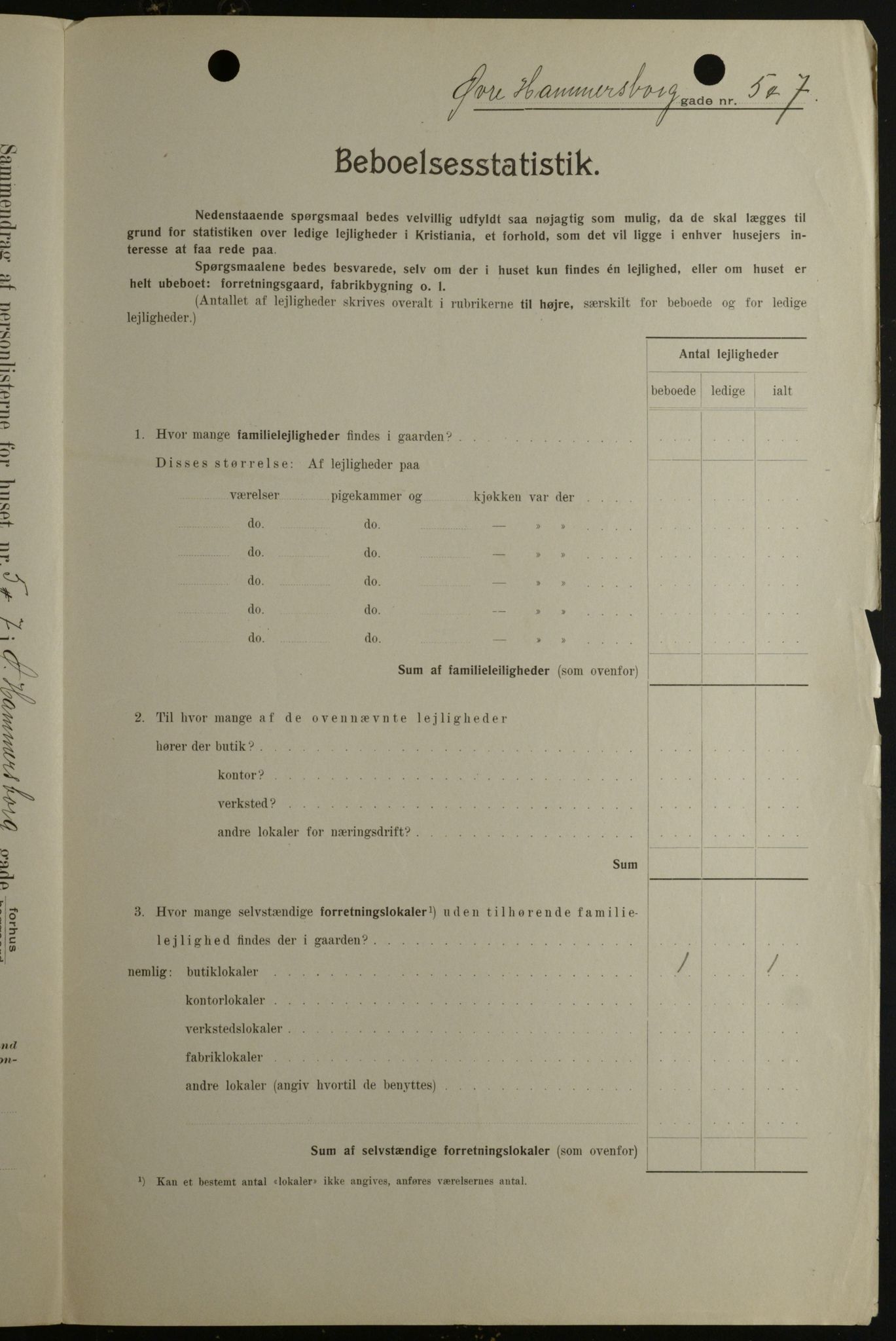 OBA, Kommunal folketelling 1.2.1908 for Kristiania kjøpstad, 1908, s. 116589