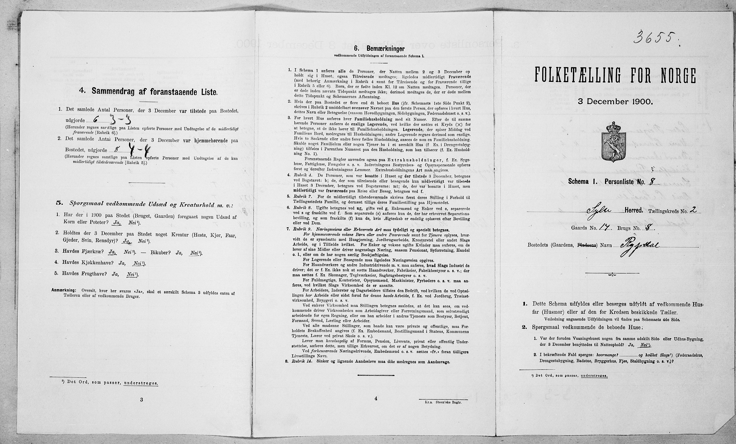 SAT, Folketelling 1900 for 1536 Sylte herred, 1900, s. 160