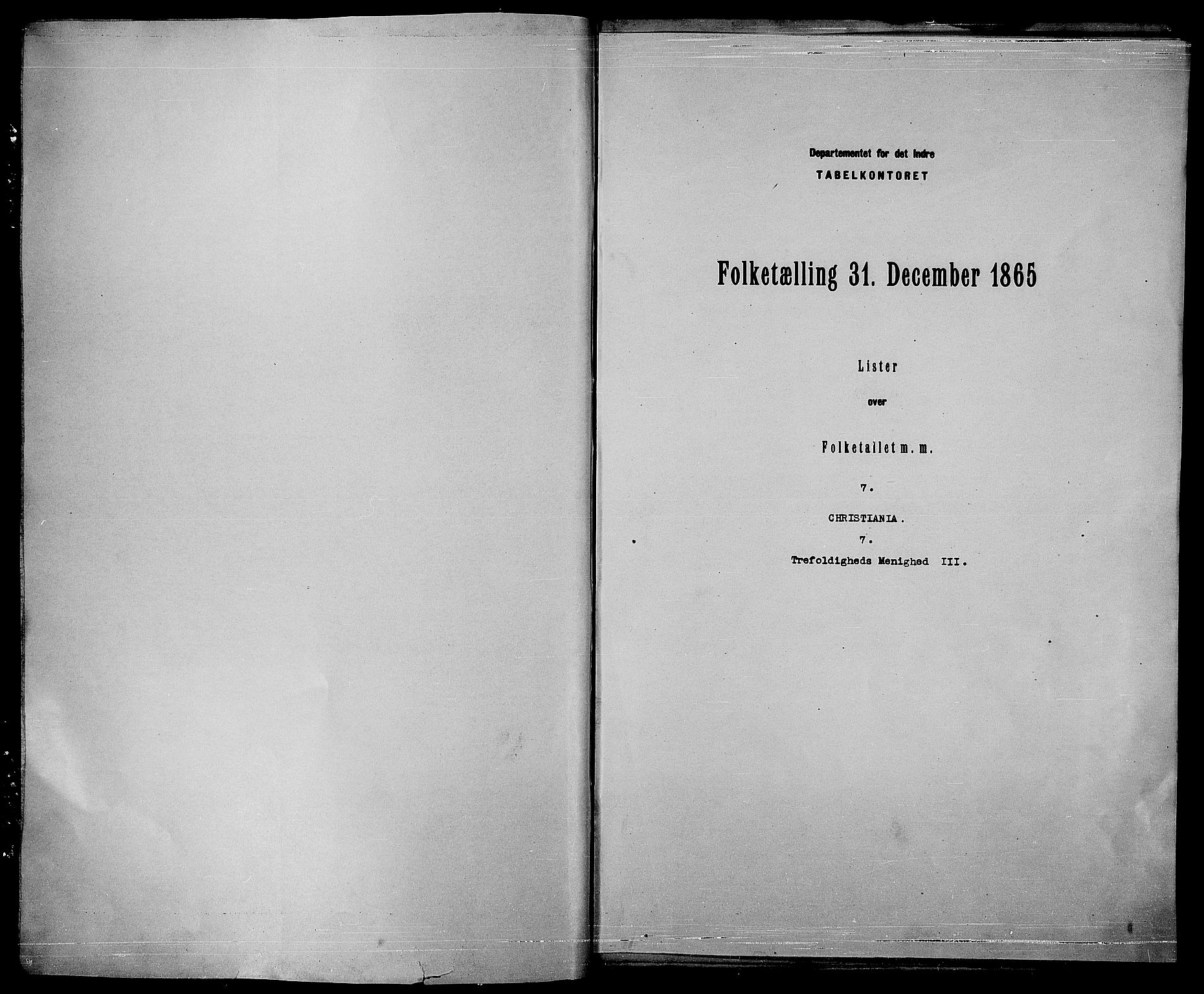 RA, Folketelling 1865 for 0301 Kristiania kjøpstad, 1865, s. 2707