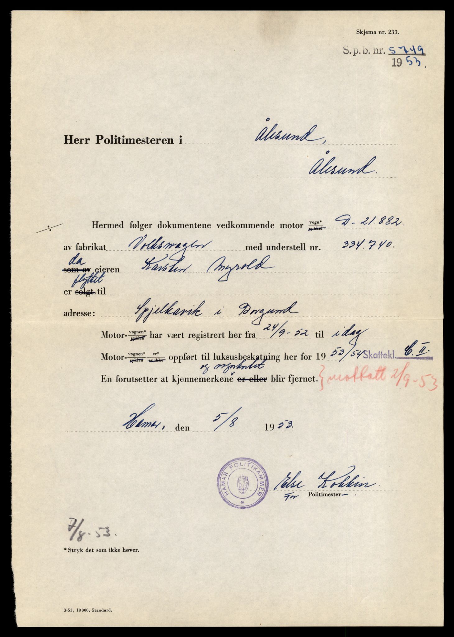 Møre og Romsdal vegkontor - Ålesund trafikkstasjon, AV/SAT-A-4099/F/Fe/L0044: Registreringskort for kjøretøy T 14205 - T 14319, 1927-1998, s. 2129