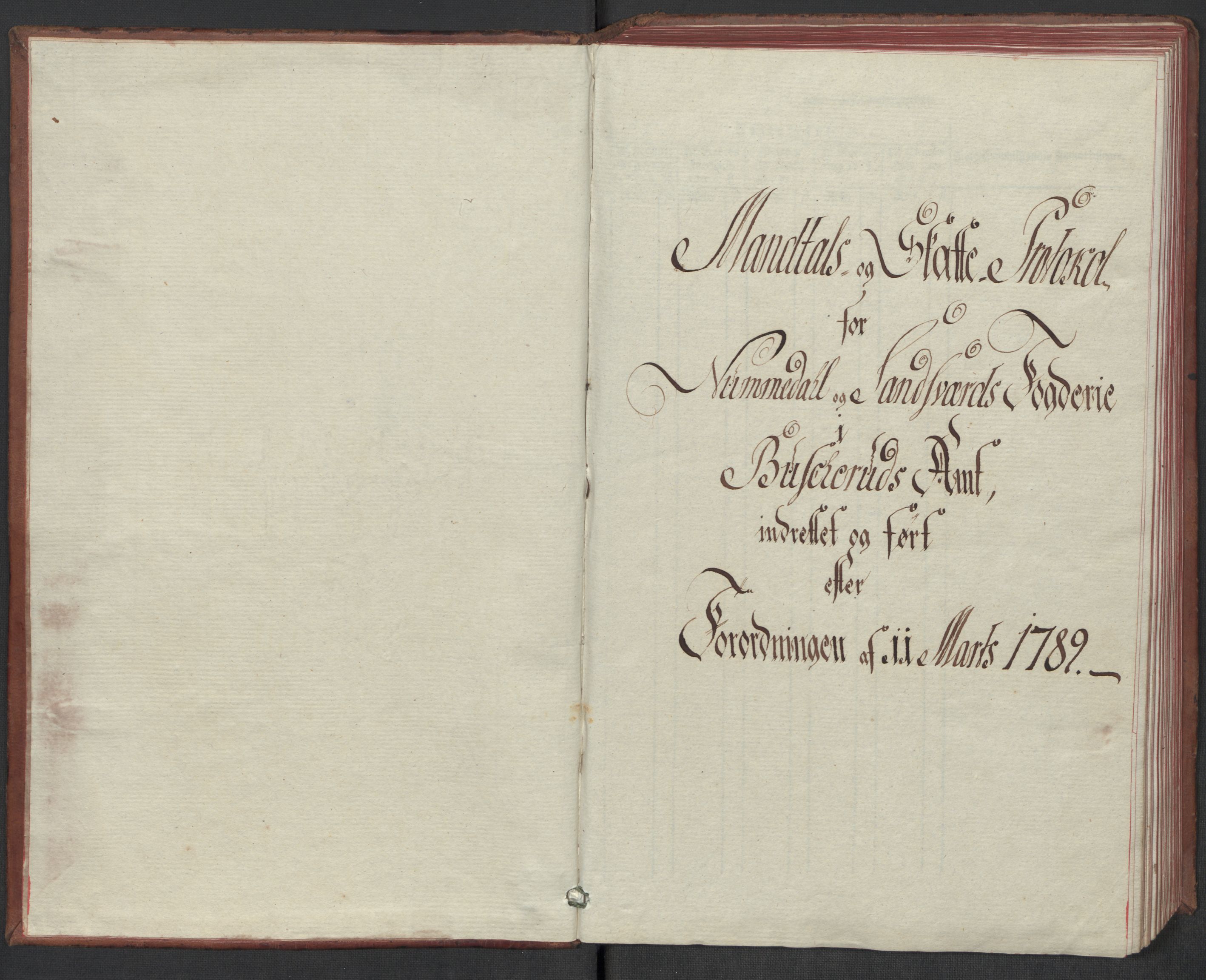 Rentekammeret inntil 1814, Reviderte regnskaper, Mindre regnskaper, AV/RA-EA-4068/Rf/Rfe/L0032: Numedal og Sandsvær fogderi, Orkdal og Gauldal fogderi, 1789, s. 5