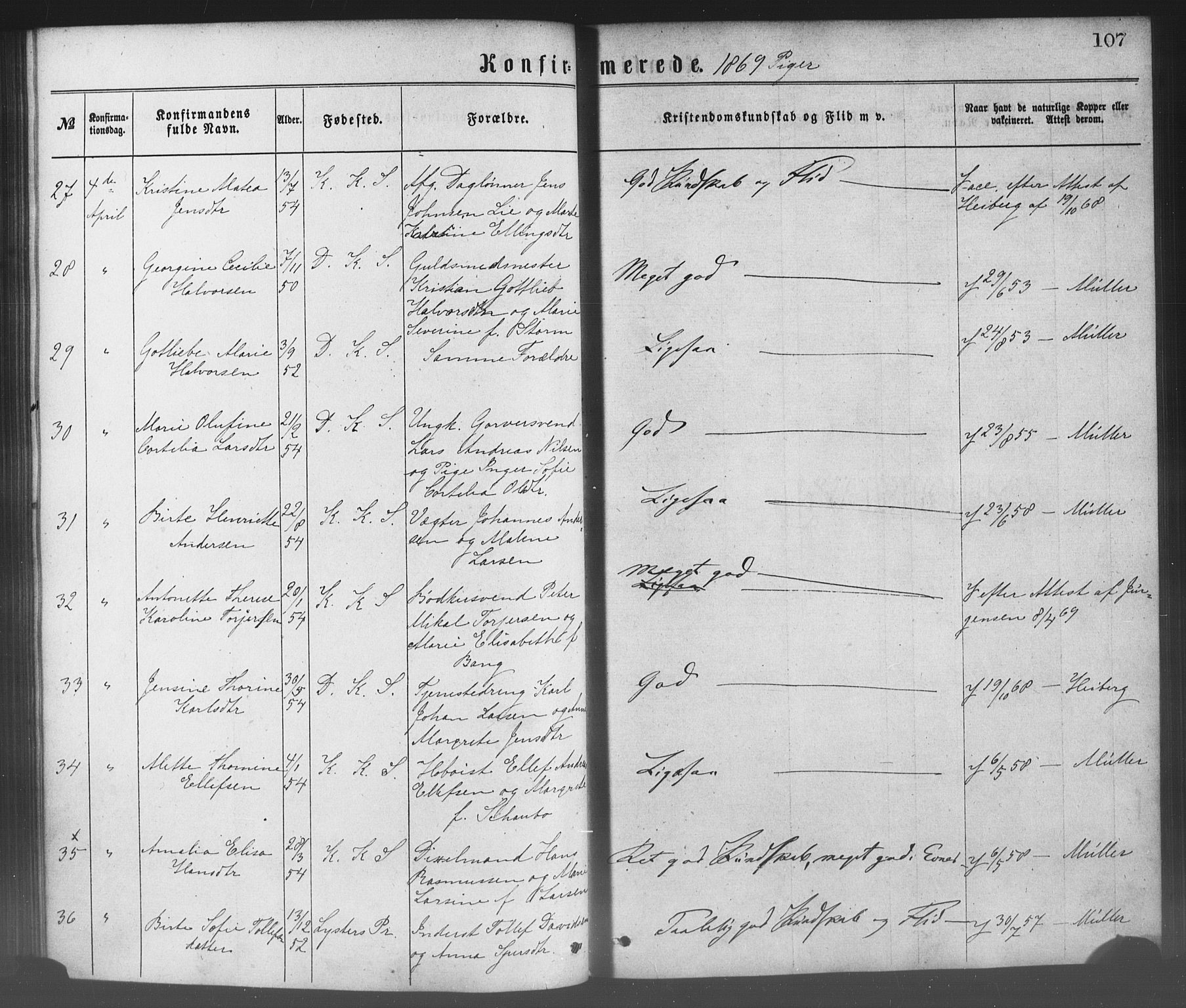 Korskirken sokneprestembete, AV/SAB-A-76101/H/Haa/L0028: Ministerialbok nr. C 4, 1868-1879, s. 107