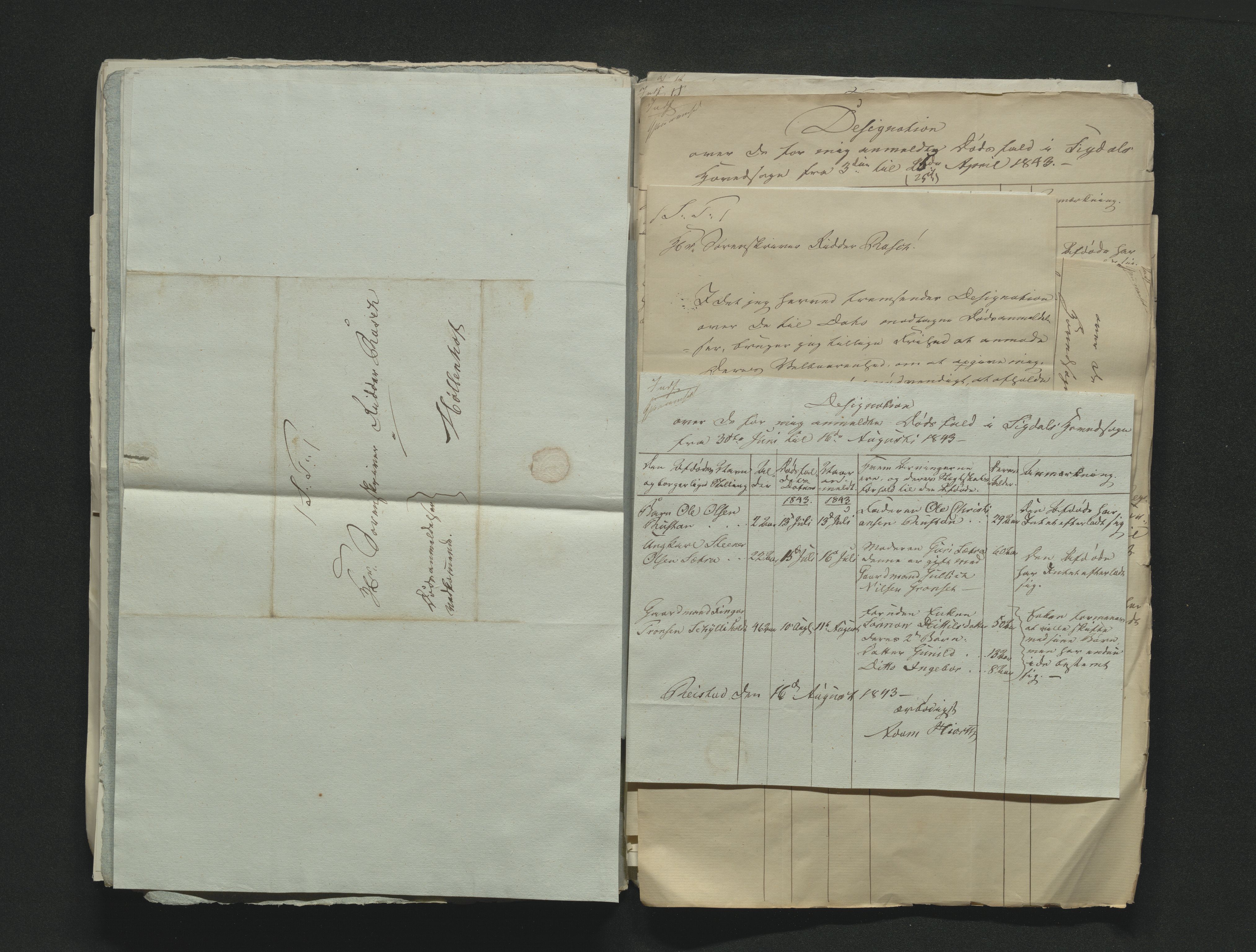 Eiker, Modum og Sigdal sorenskriveri, AV/SAKO-A-123/H/Ha/Hab/L0006: Dødsfallsmeldinger, 1841-1845