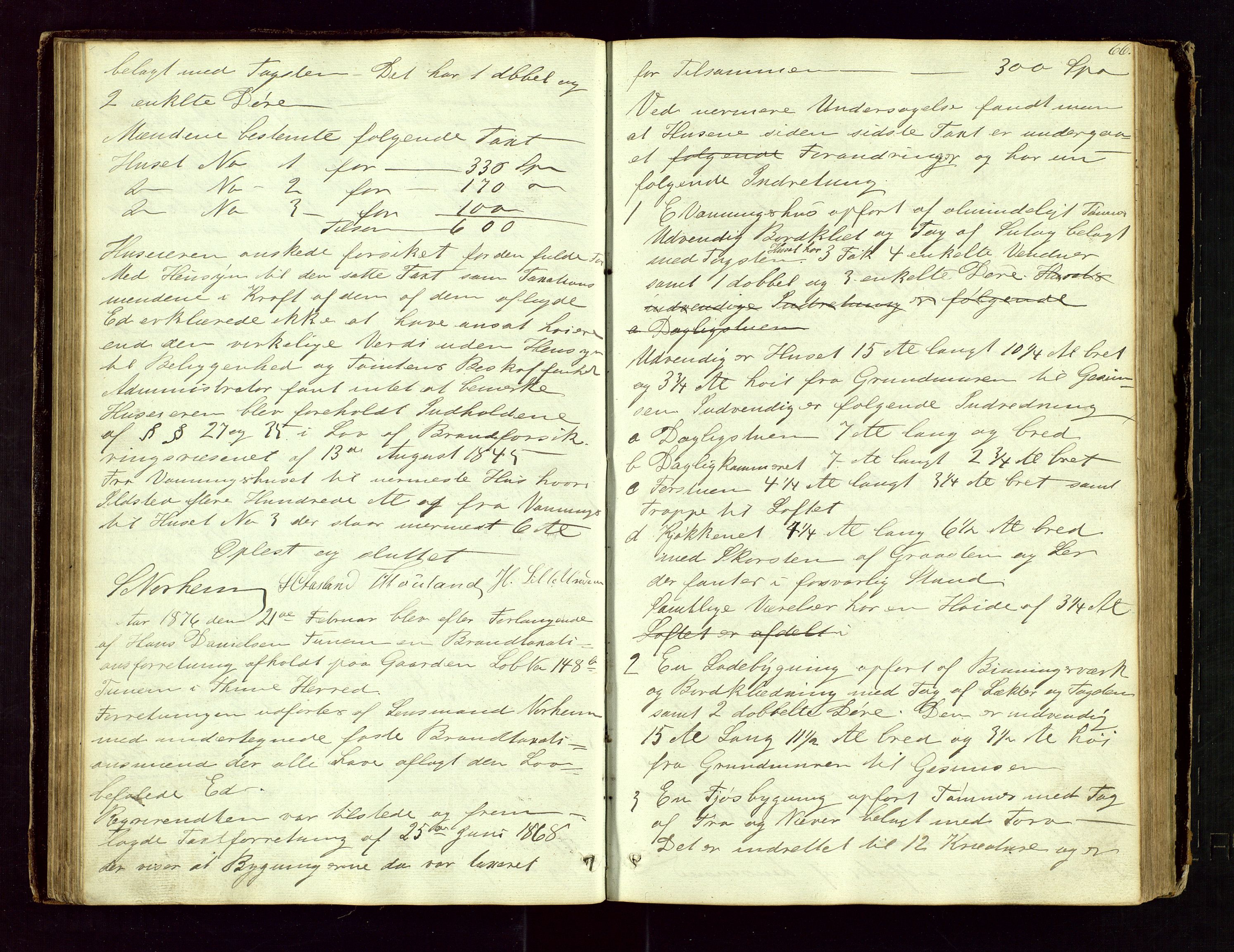 Time lensmannskontor, AV/SAST-A-100420/Goa/L0001: "Brandtaxations-Protocol for Houglands Thinglaug", 1846-1904, s. 65b-66a