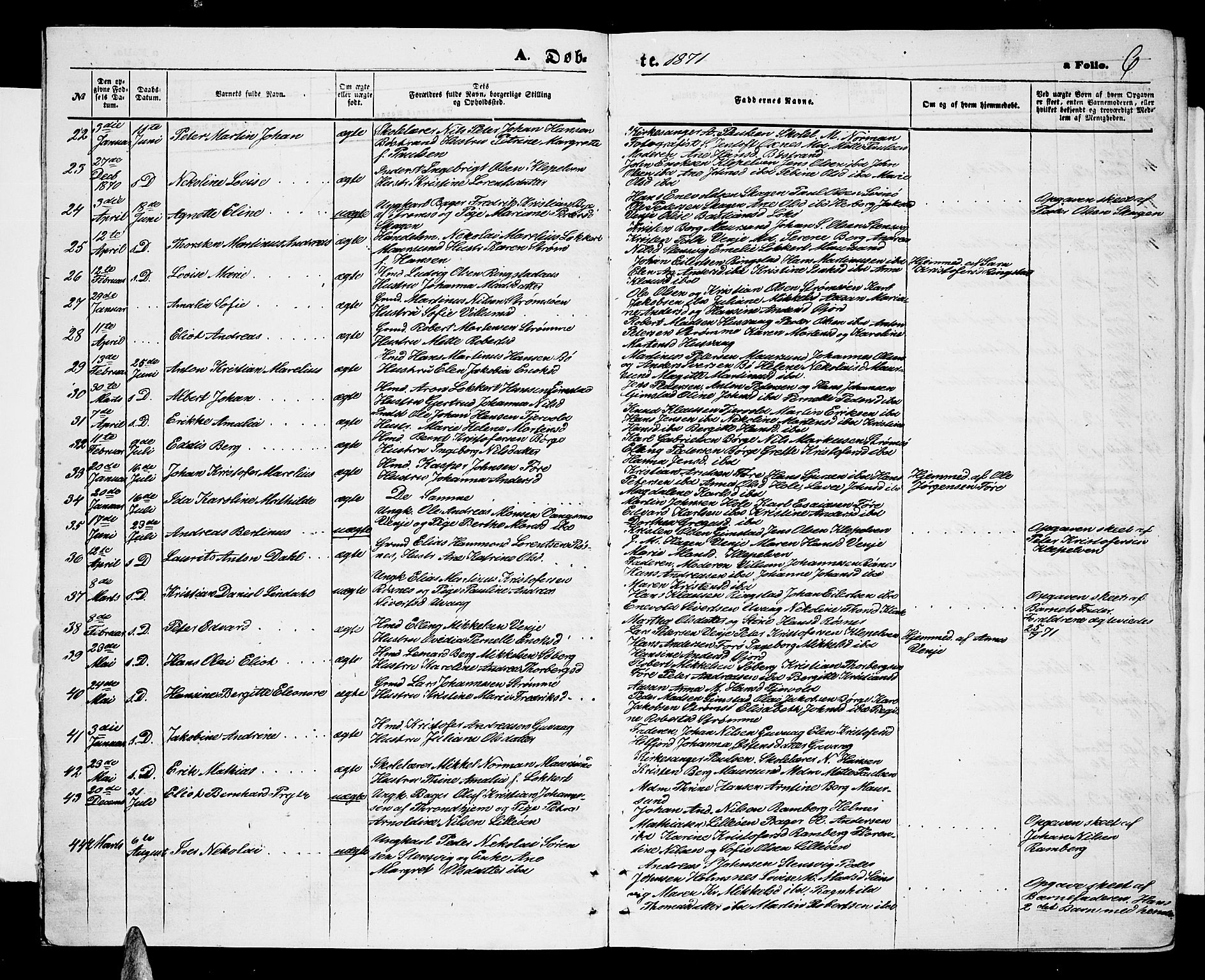 Ministerialprotokoller, klokkerbøker og fødselsregistre - Nordland, SAT/A-1459/891/L1314: Klokkerbok nr. 891C03, 1870-1885, s. 6