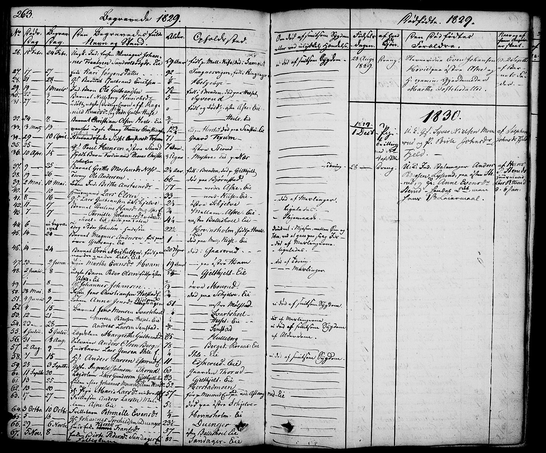Nes prestekontor, Hedmark, AV/SAH-PREST-020/K/Ka/L0003: Ministerialbok nr. 3, 1827-1851, s. 263