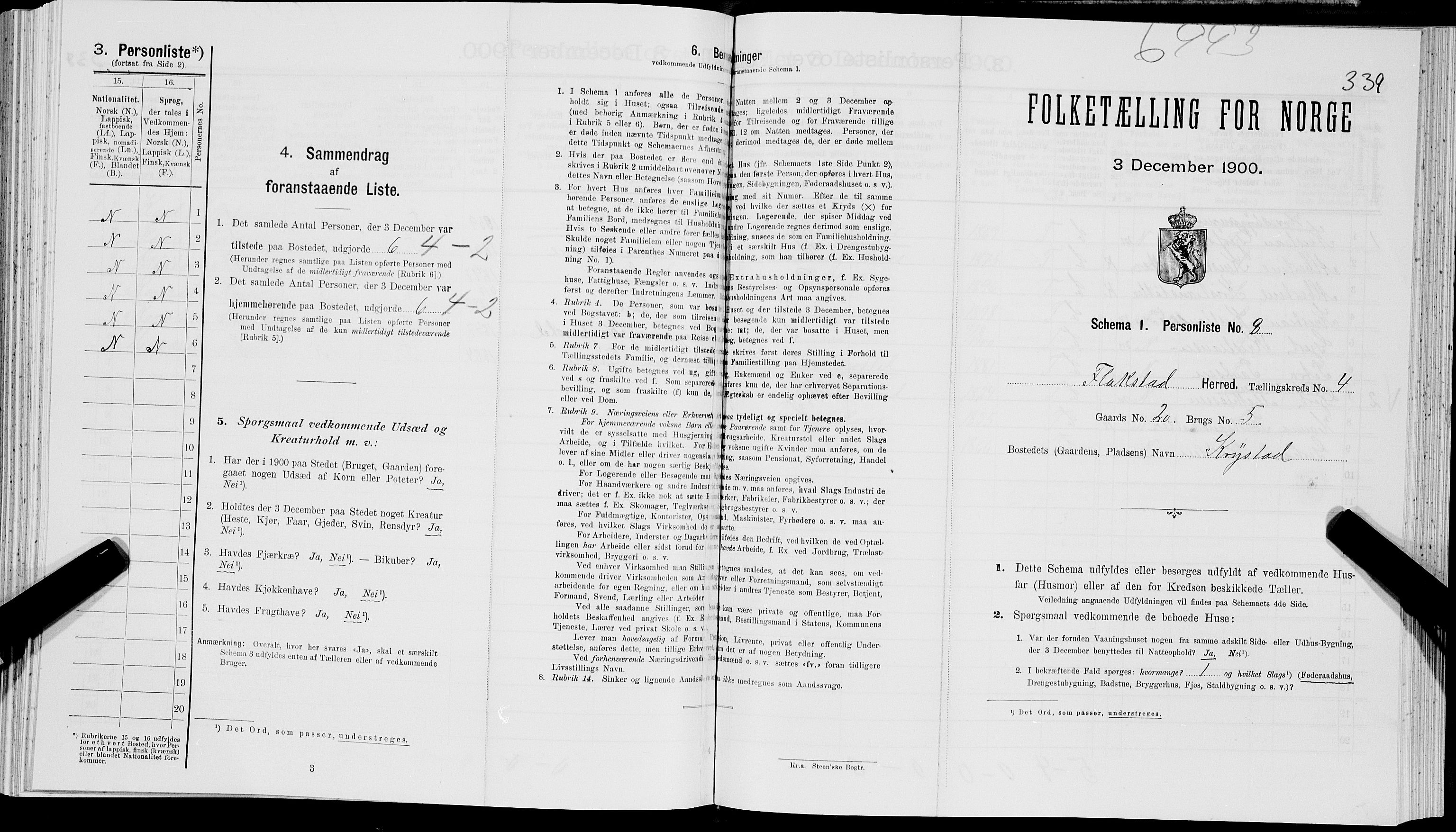 SAT, Folketelling 1900 for 1859 Flakstad herred, 1900, s. 359