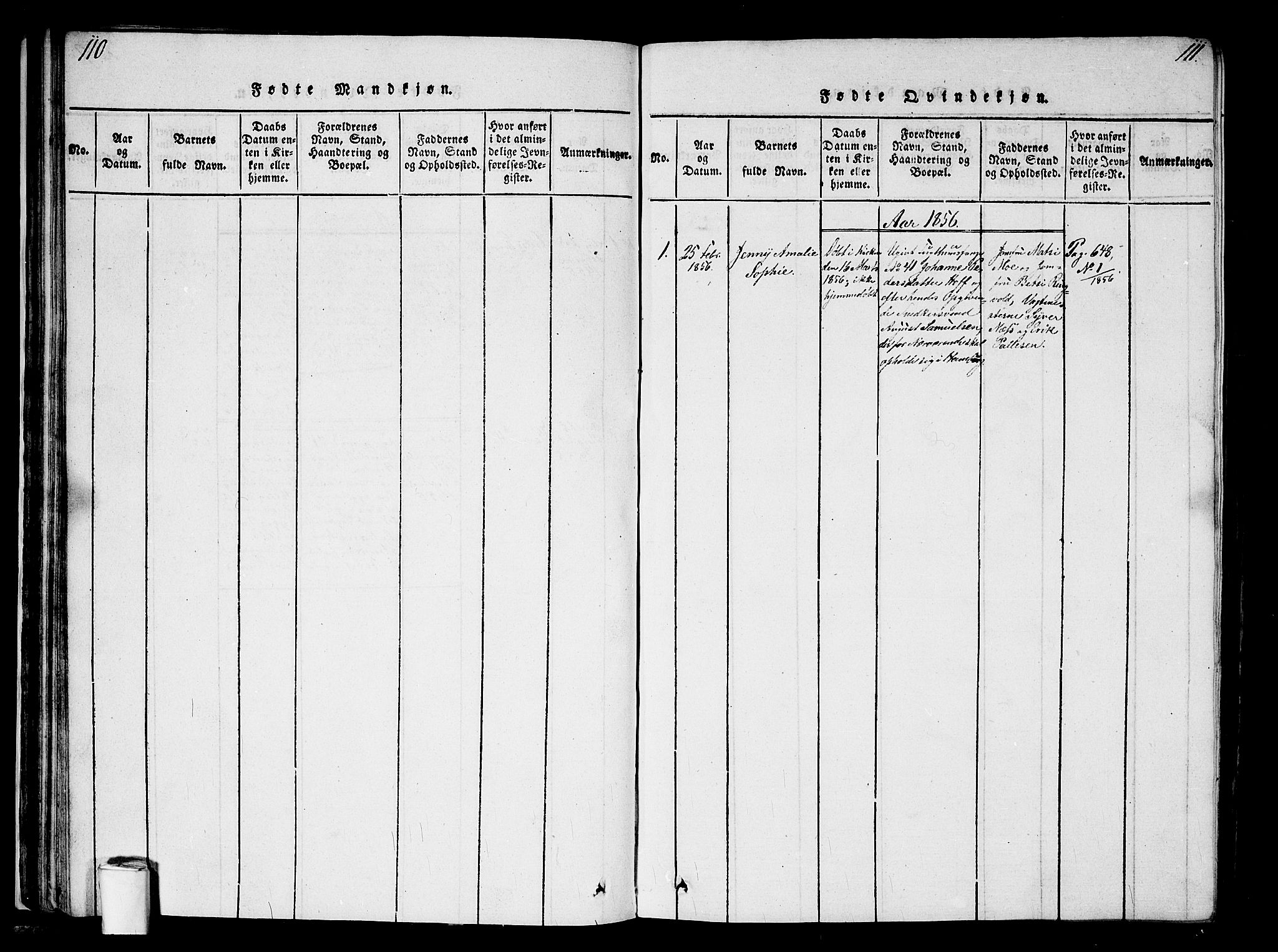 Kristiania tukthusprest Kirkebøker, SAO/A-10881/G/Ga/L0001: Klokkerbok nr. 1, 1818-1857, s. 110-111