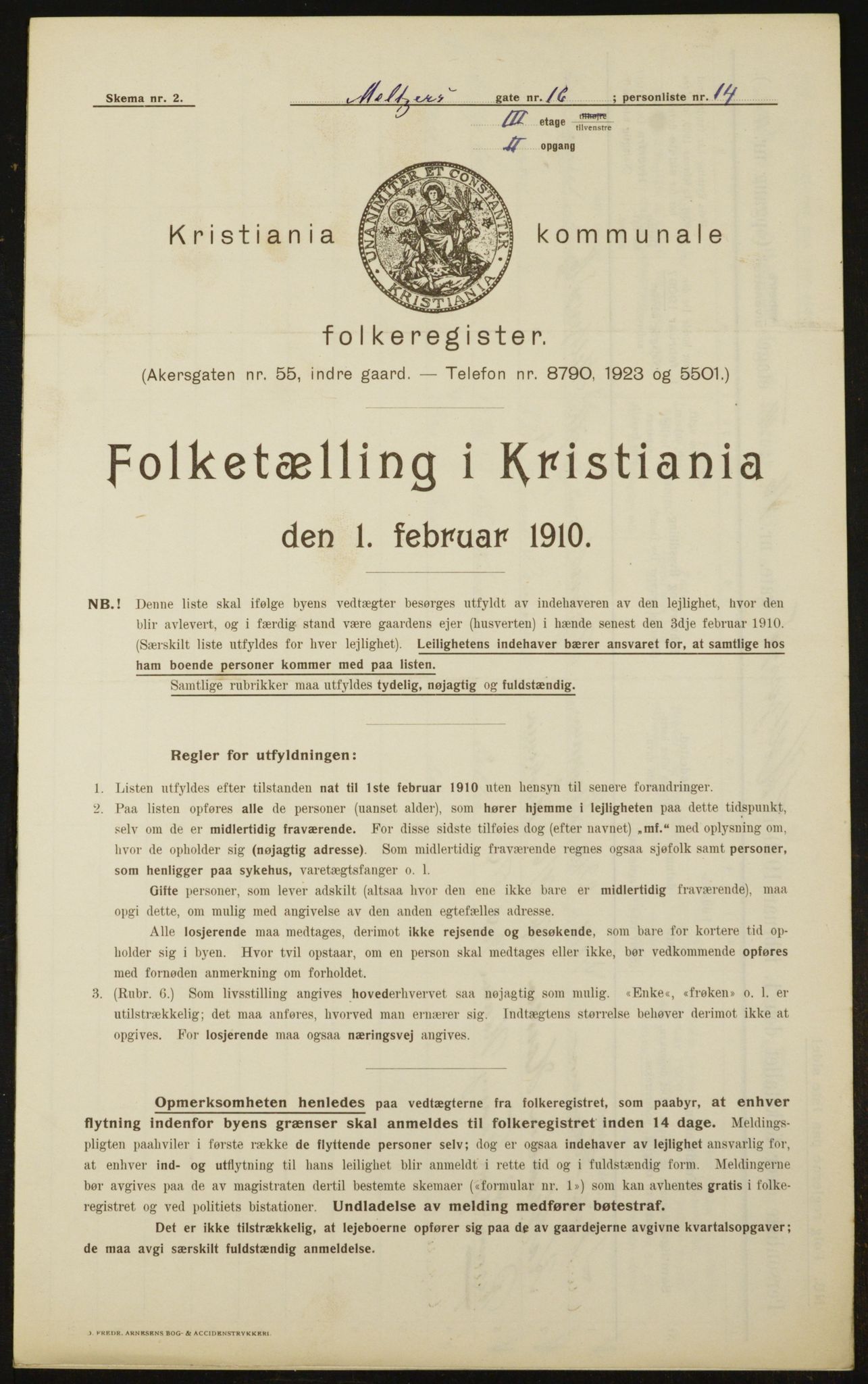 OBA, Kommunal folketelling 1.2.1910 for Kristiania, 1910, s. 63205