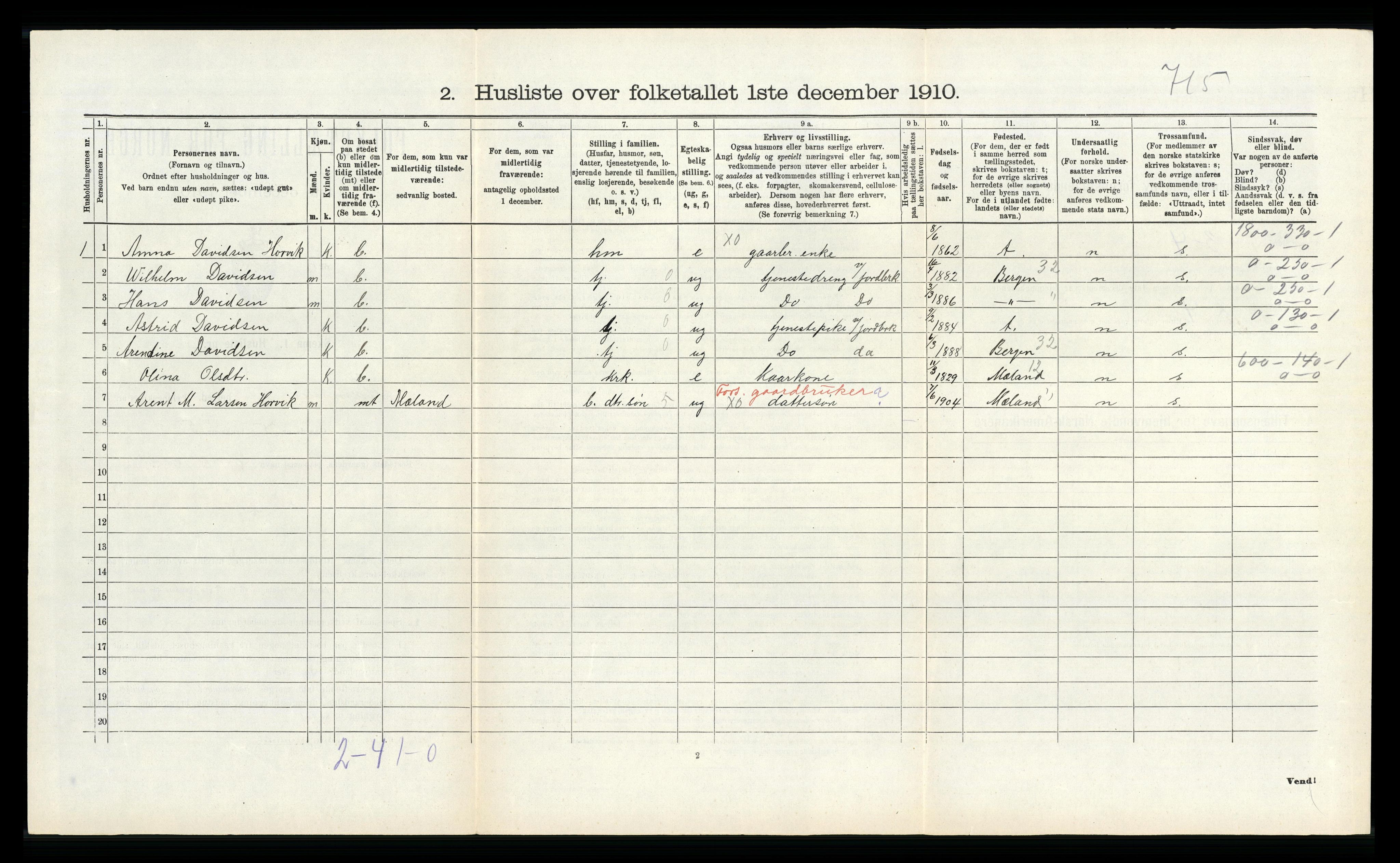 RA, Folketelling 1910 for 1254 Hamre herred, 1910, s. 853