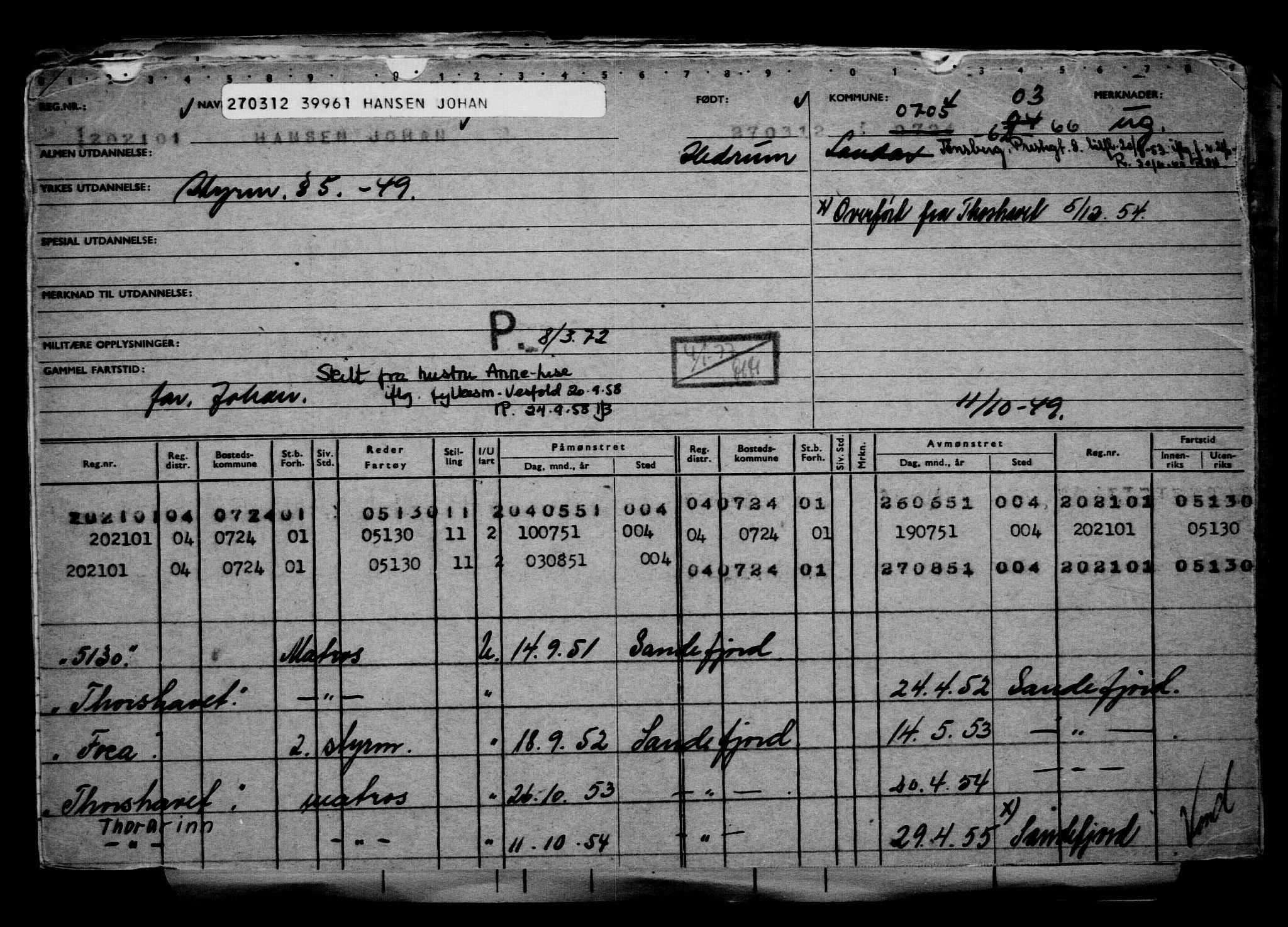 Direktoratet for sjømenn, AV/RA-S-3545/G/Gb/L0103: Hovedkort, 1912, s. 432