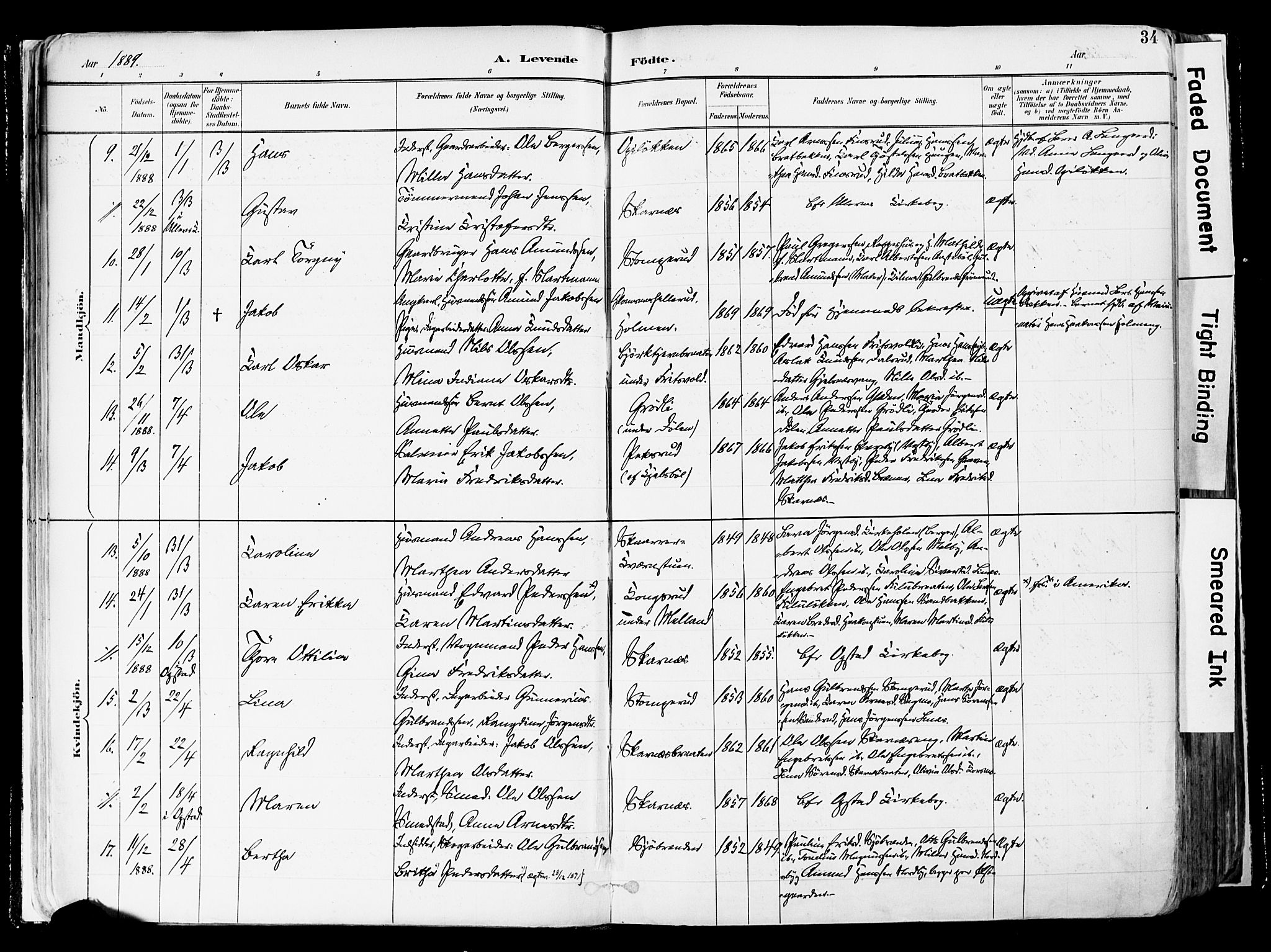 Sør-Odal prestekontor, AV/SAH-PREST-030/H/Ha/Haa/L0006: Ministerialbok nr. 6, 1886-1931, s. 34