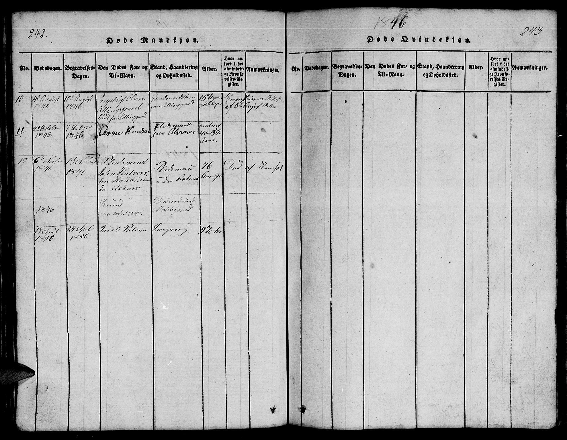 Ministerialprotokoller, klokkerbøker og fødselsregistre - Møre og Romsdal, AV/SAT-A-1454/555/L0665: Klokkerbok nr. 555C01, 1818-1868, s. 242-243