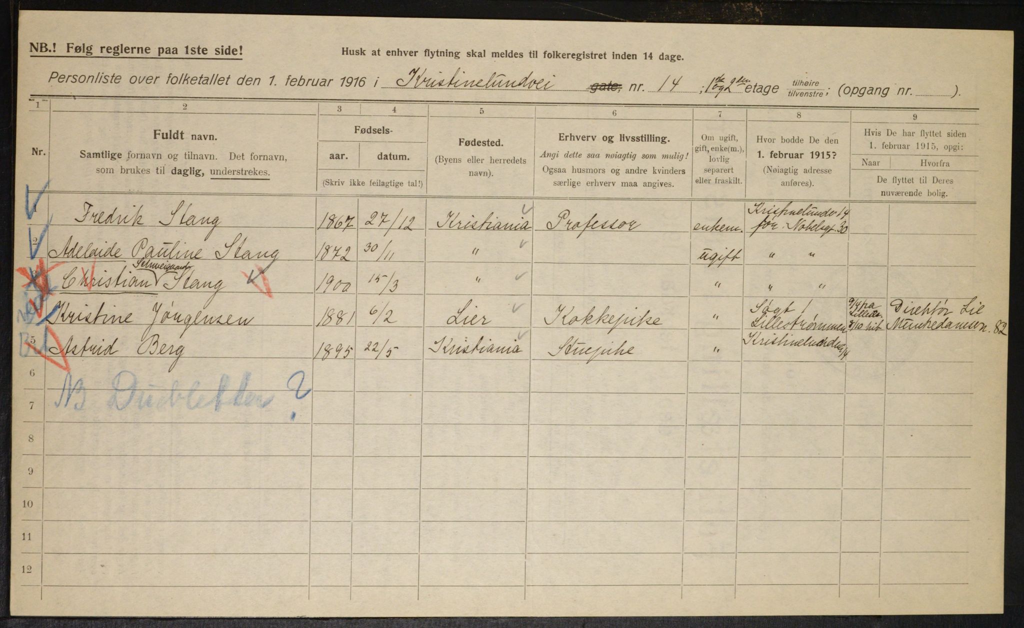OBA, Kommunal folketelling 1.2.1916 for Kristiania, 1916, s. 55660