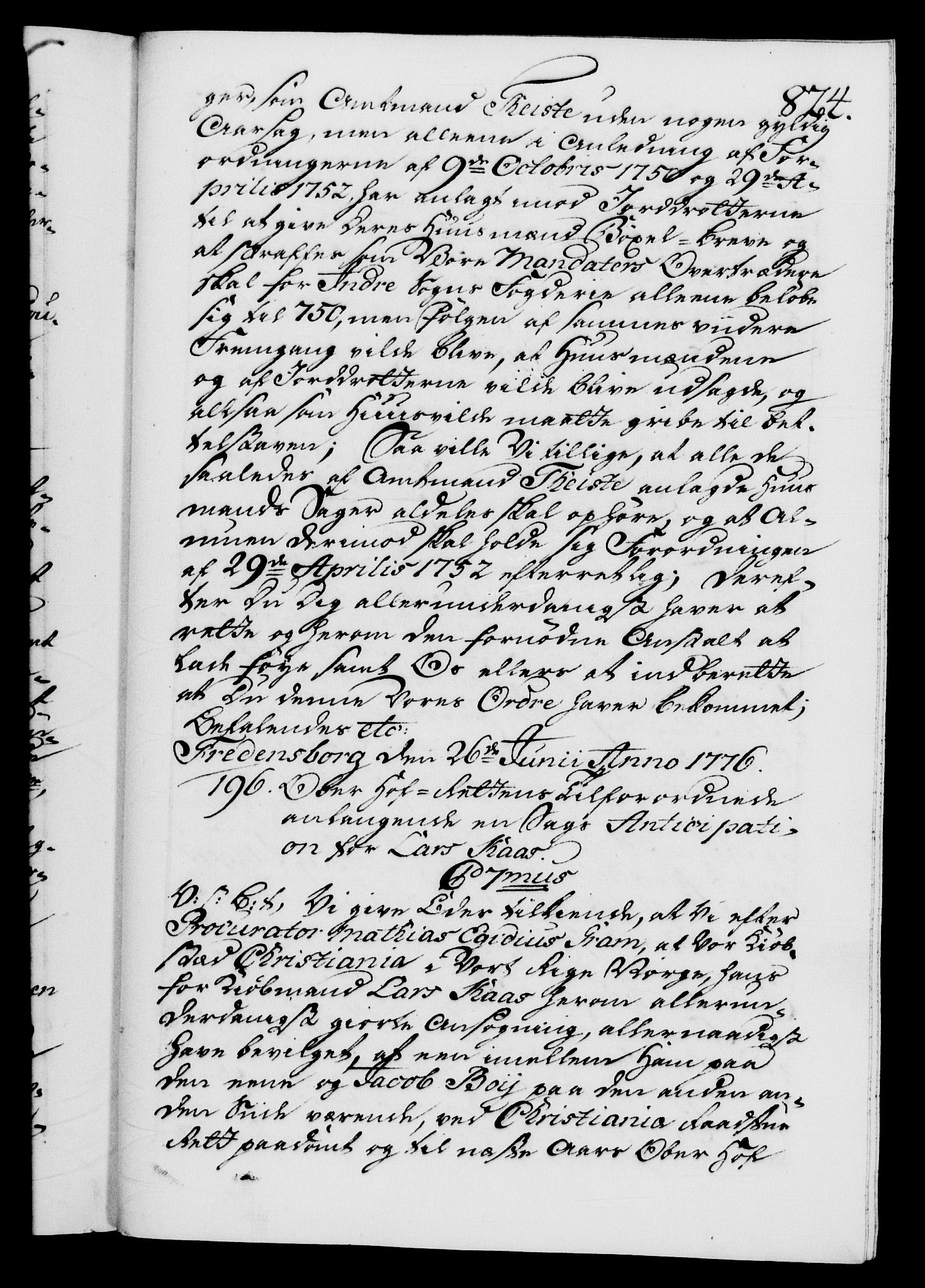 Danske Kanselli 1572-1799, AV/RA-EA-3023/F/Fc/Fca/Fcab/L0041: Norske tegnelser, 1773-1776, s. 824a