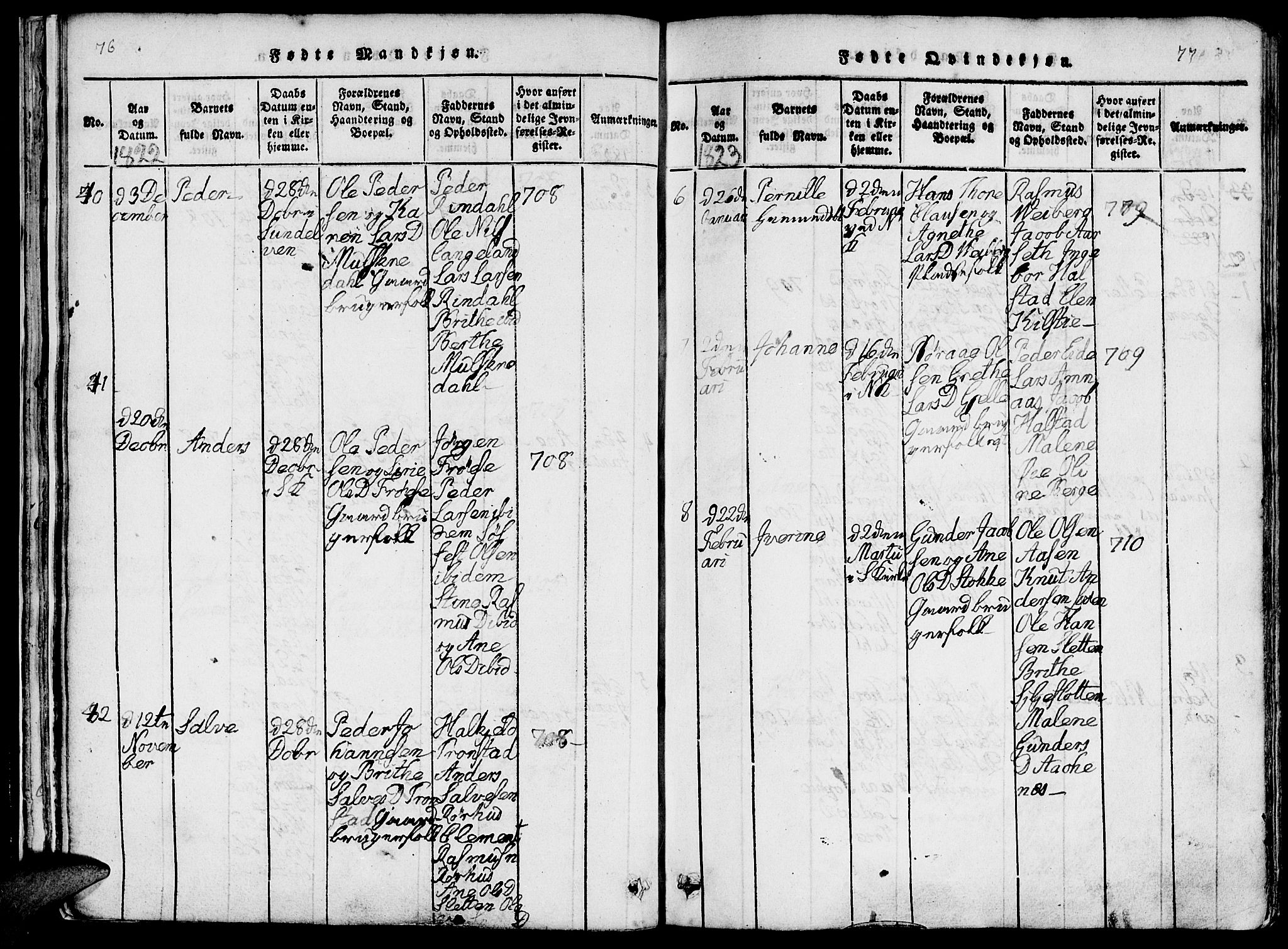Ministerialprotokoller, klokkerbøker og fødselsregistre - Møre og Romsdal, AV/SAT-A-1454/519/L0260: Klokkerbok nr. 519C01, 1817-1829, s. 76-77