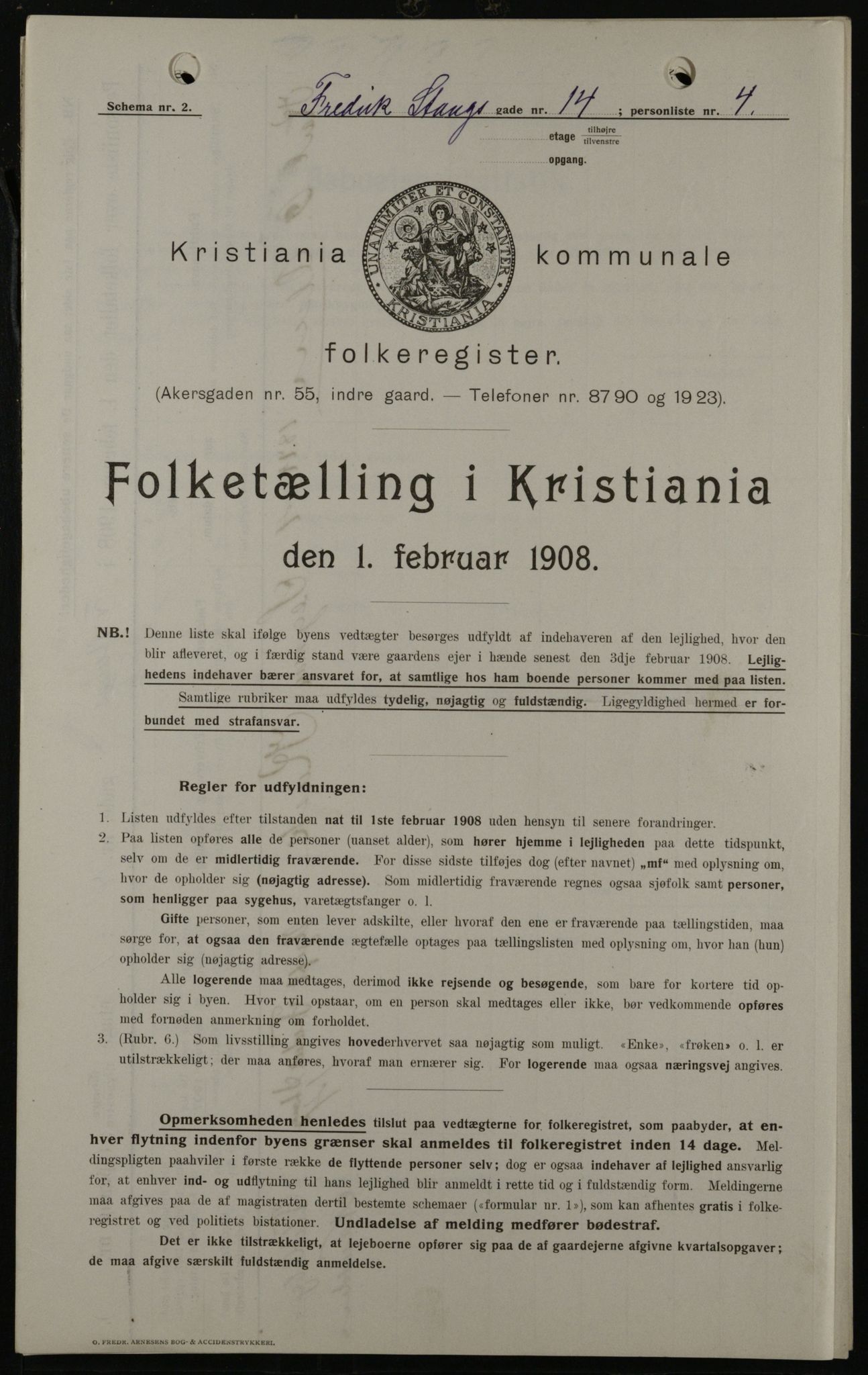 OBA, Kommunal folketelling 1.2.1908 for Kristiania kjøpstad, 1908, s. 24071