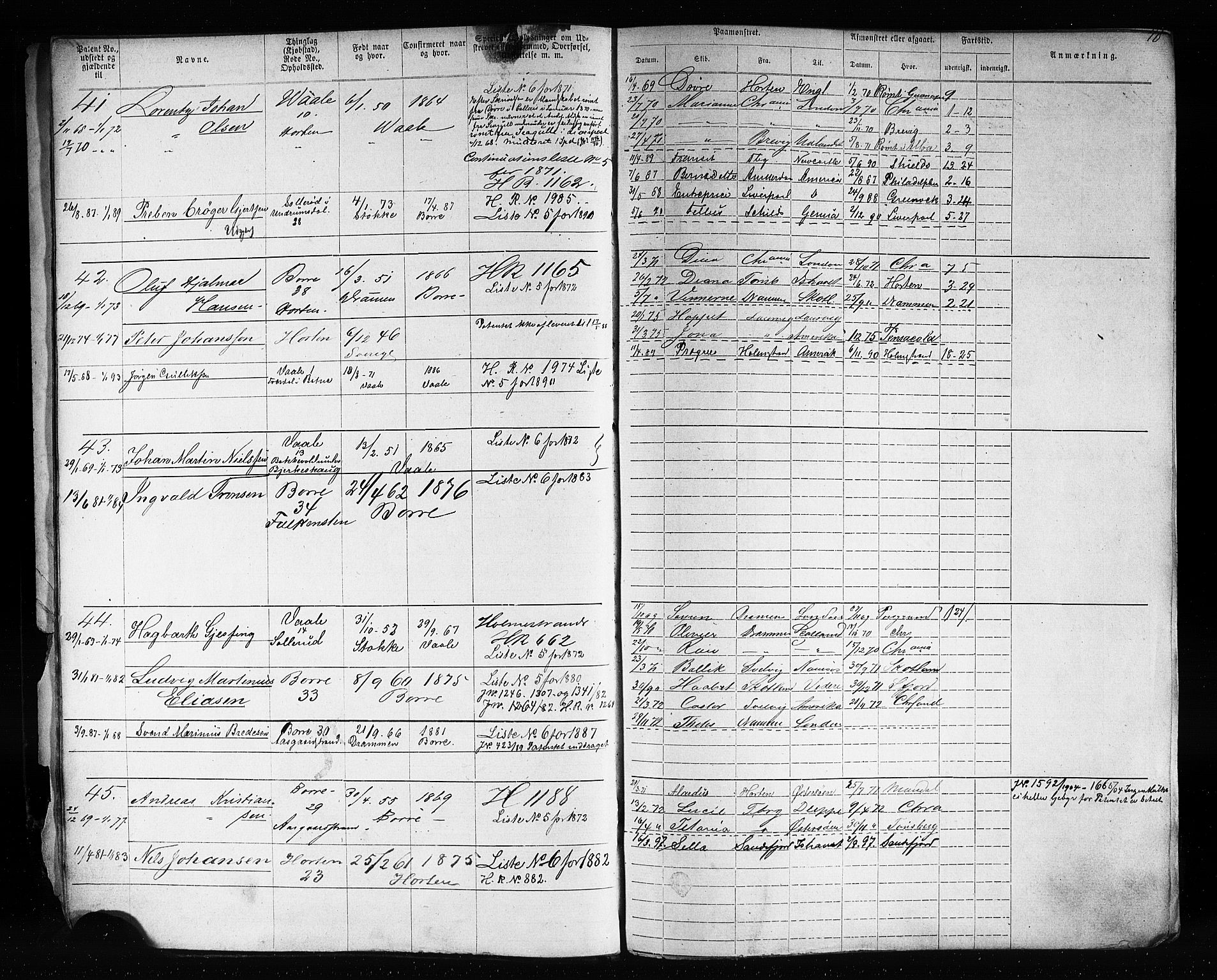 Horten innrulleringskontor, AV/SAKO-A-785/F/Fb/L0005: Annotasjonsrulle, 1868-1889, s. 11