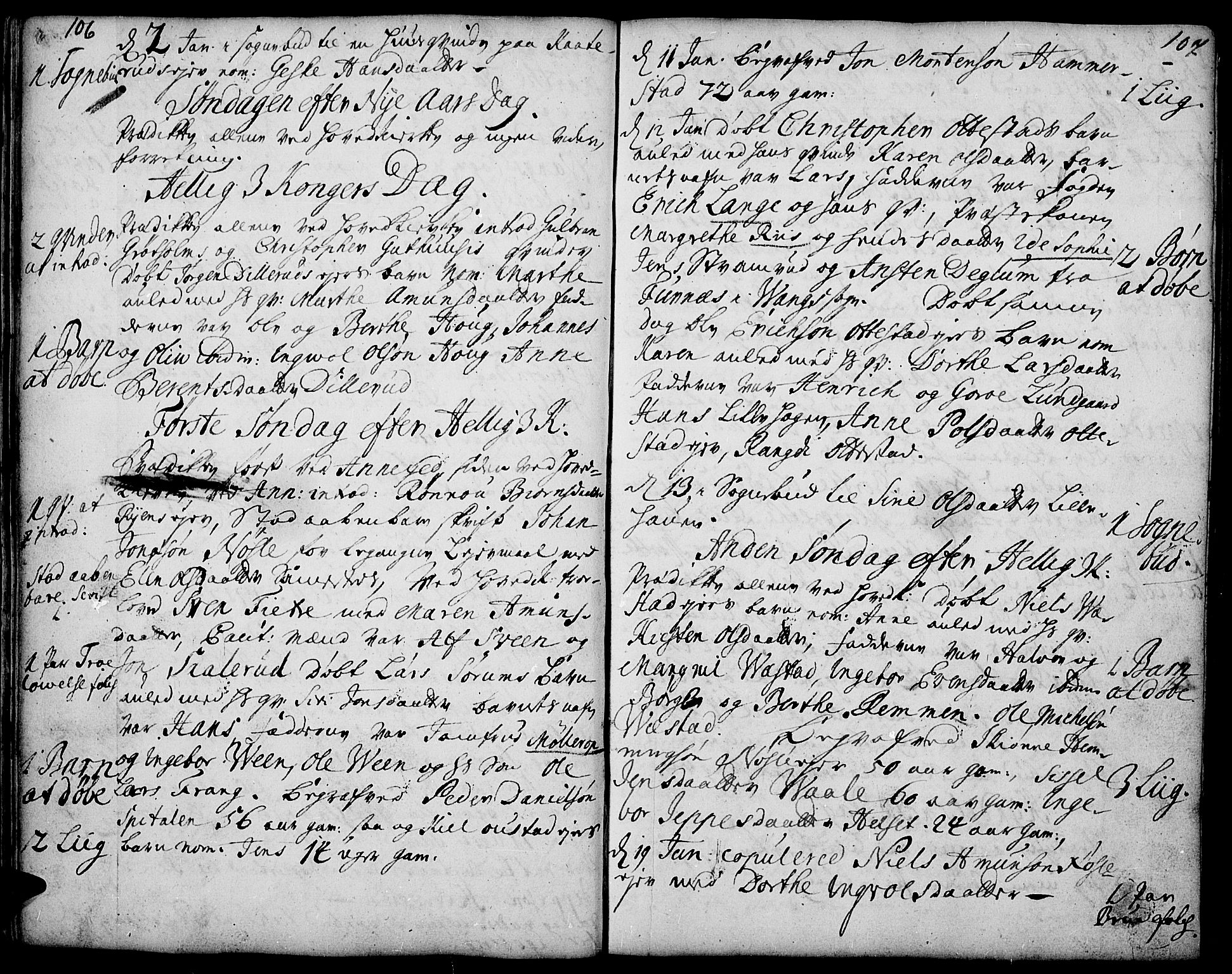 Stange prestekontor, AV/SAH-PREST-002/K/L0001: Ministerialbok nr. 1, 1714-1722, s. 106-107