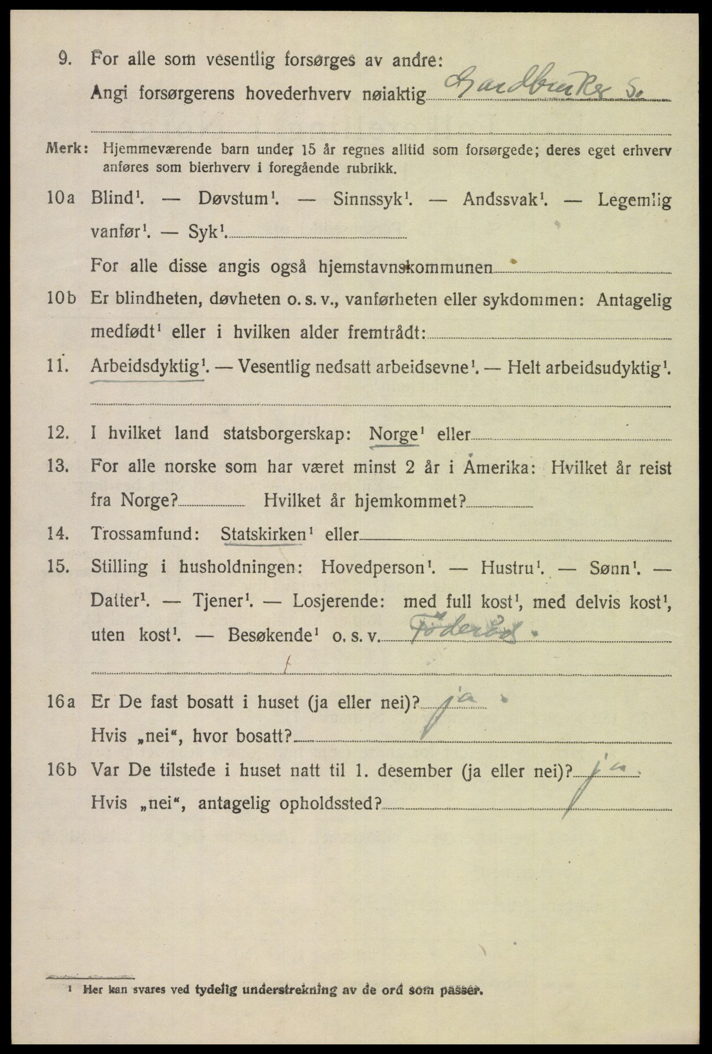 SAK, Folketelling 1920 for 1044 Gyland herred, 1920, s. 1017