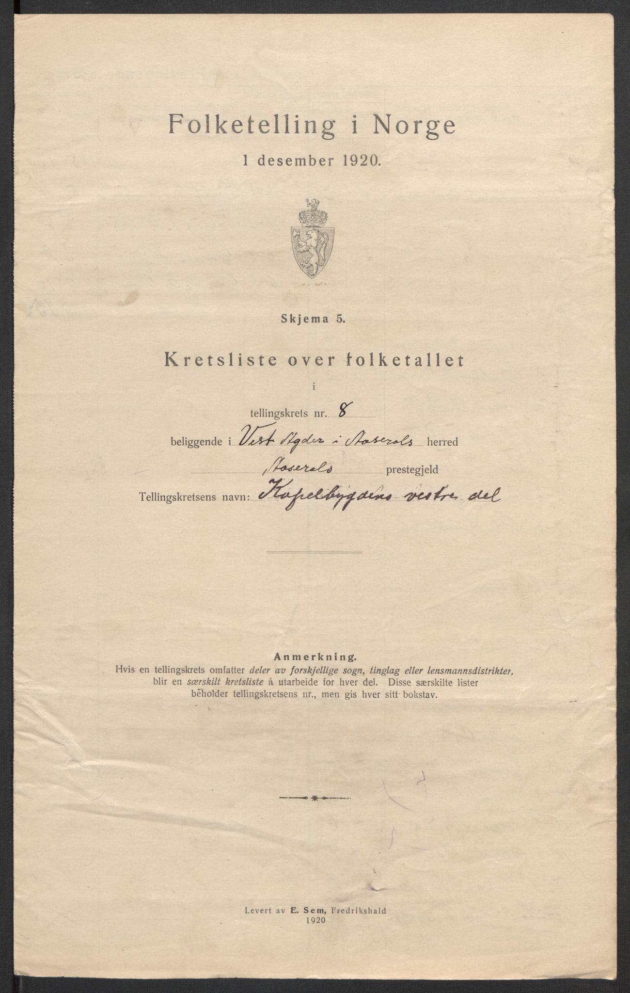 SAK, Folketelling 1920 for 1026 Åseral herred, 1920, s. 32