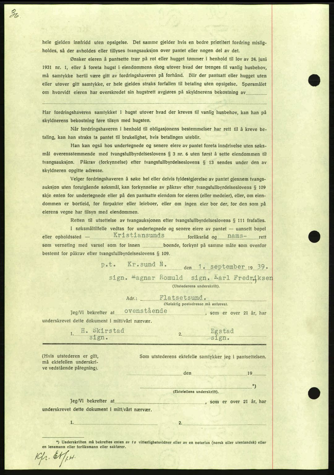 Nordmøre sorenskriveri, AV/SAT-A-4132/1/2/2Ca: Pantebok nr. B86, 1939-1940, Dagboknr: 2641/1939