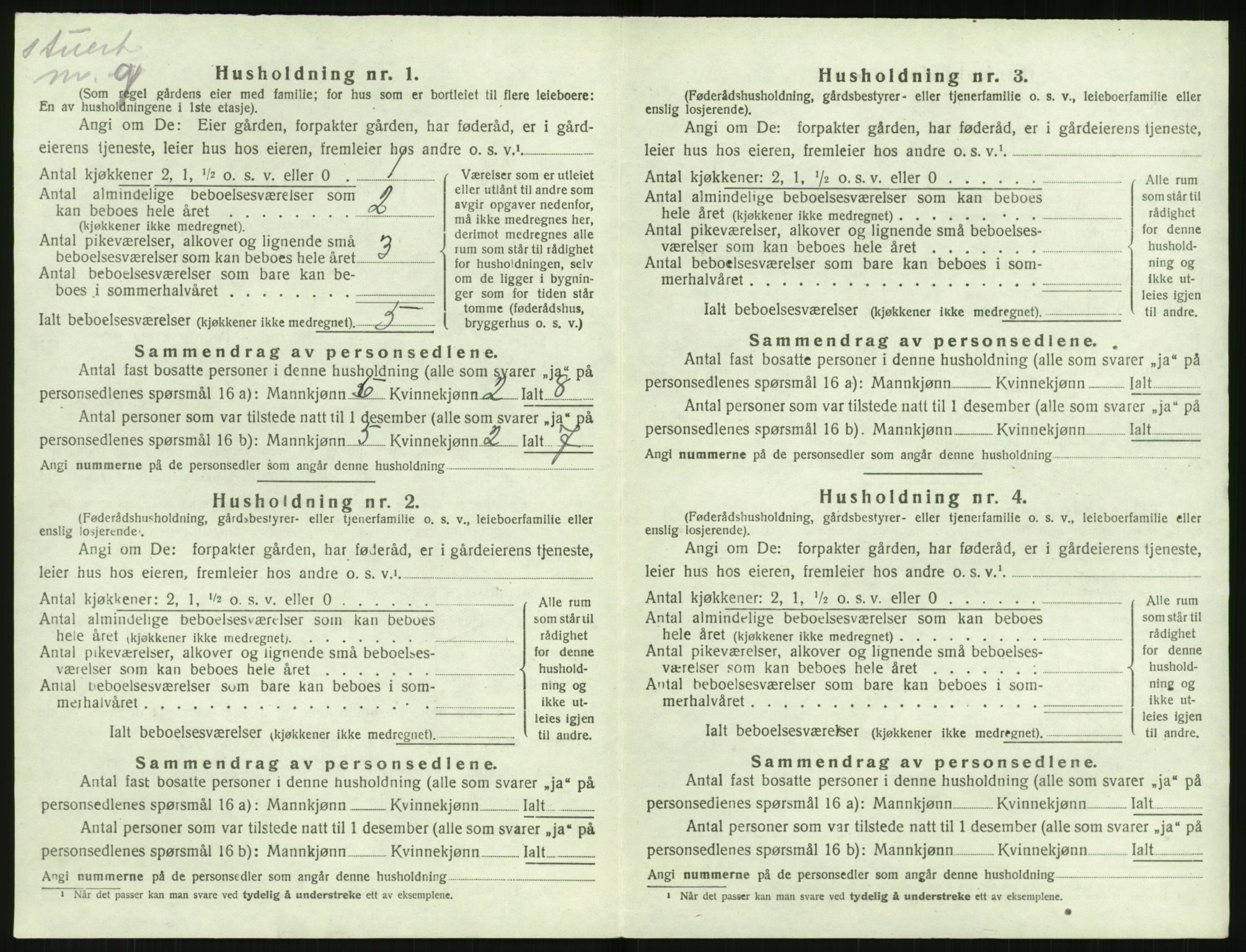 SAK, Folketelling 1920 for 0915 Dypvåg herred, 1920, s. 308