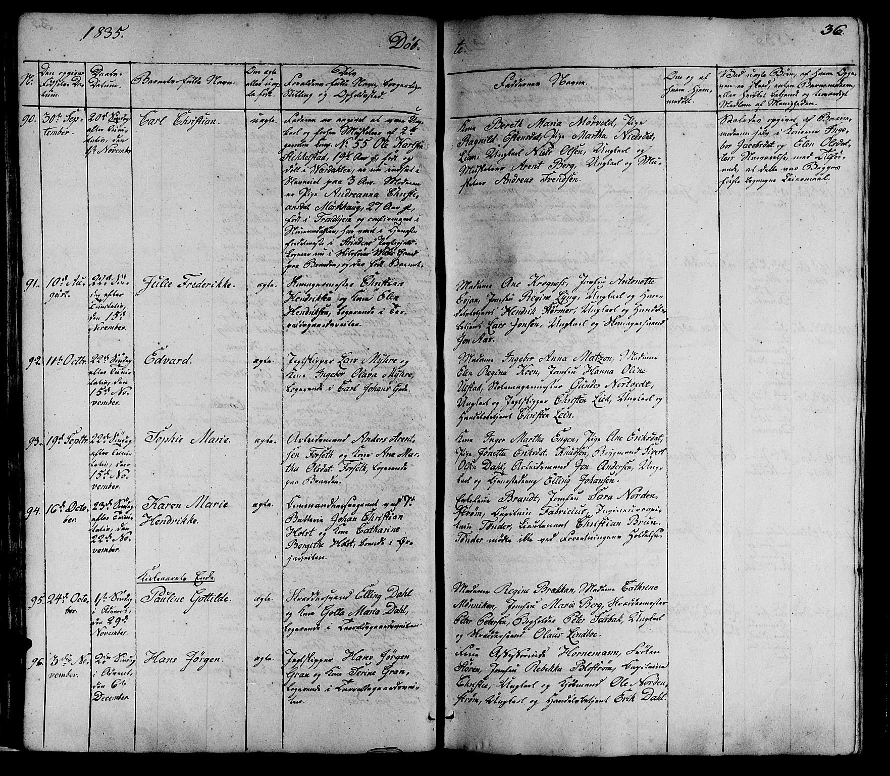 Ministerialprotokoller, klokkerbøker og fødselsregistre - Sør-Trøndelag, SAT/A-1456/602/L0136: Klokkerbok nr. 602C04, 1833-1845, s. 36
