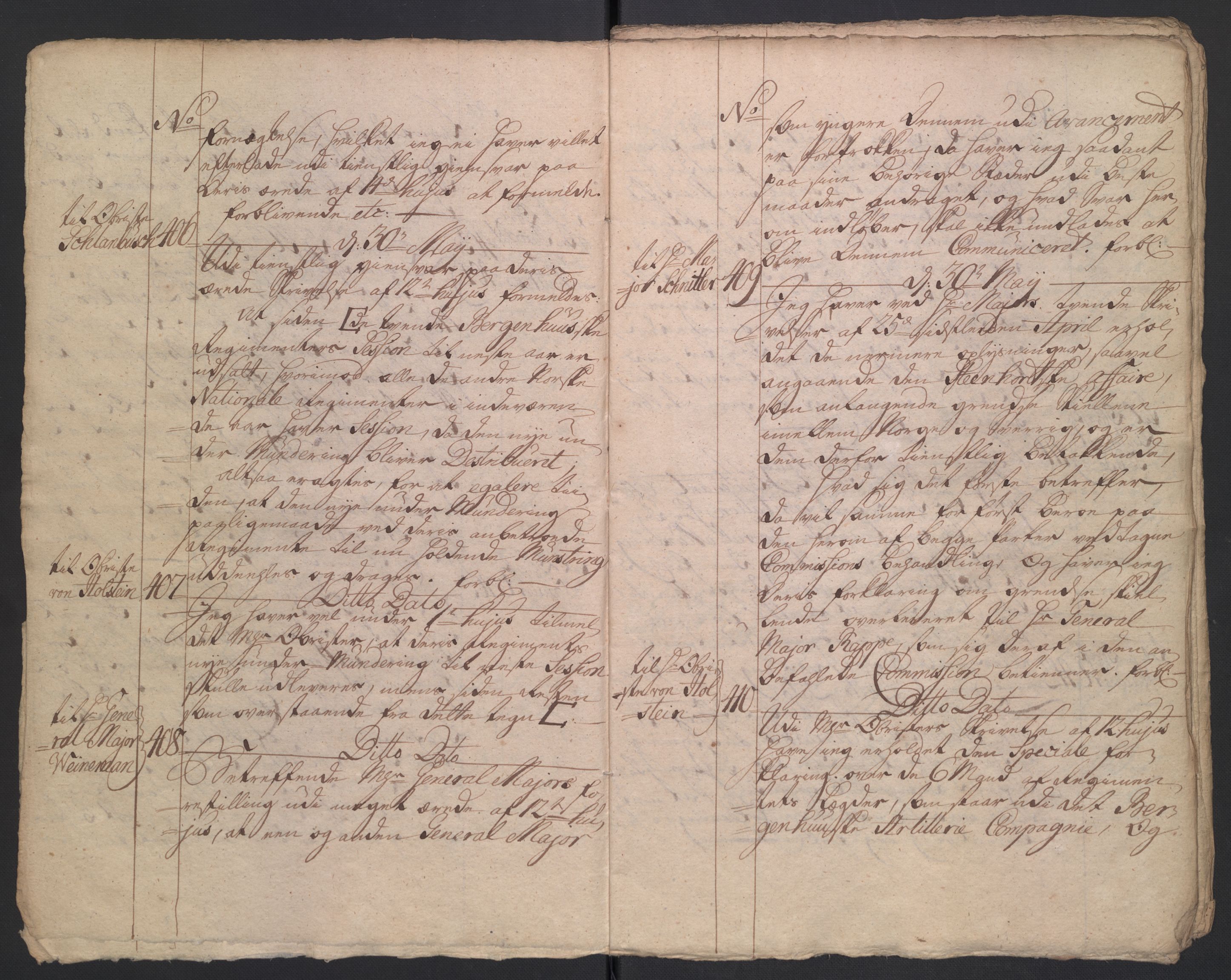 Kommanderende general (KG I) med Det norske krigsdirektorium, AV/RA-EA-5419/B/L0019: Kommanderende generals konsepter, 1739