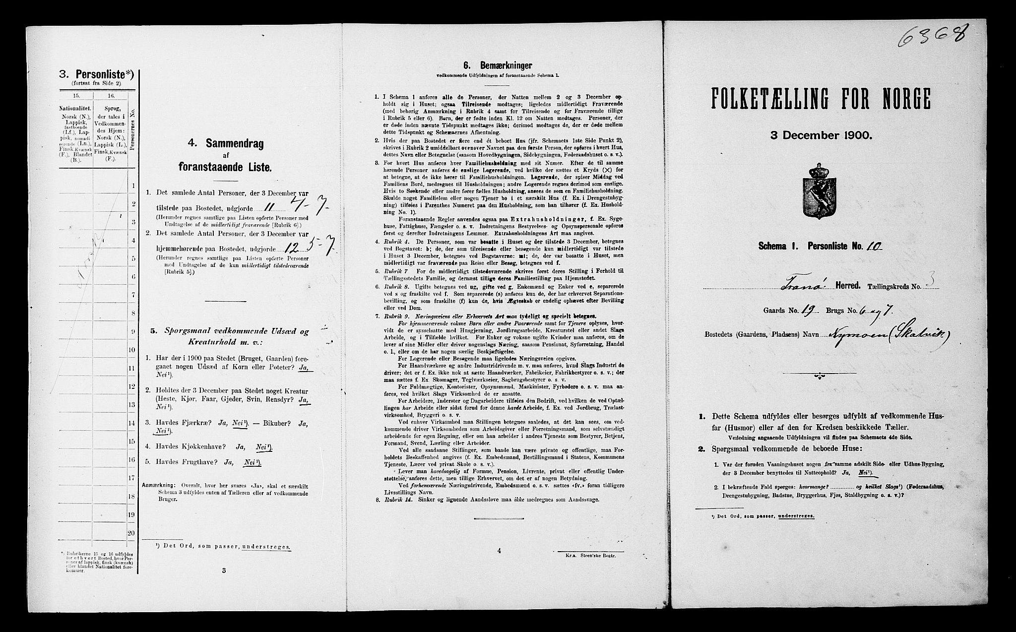 SATØ, Folketelling 1900 for 1927 Tranøy herred, 1900, s. 457