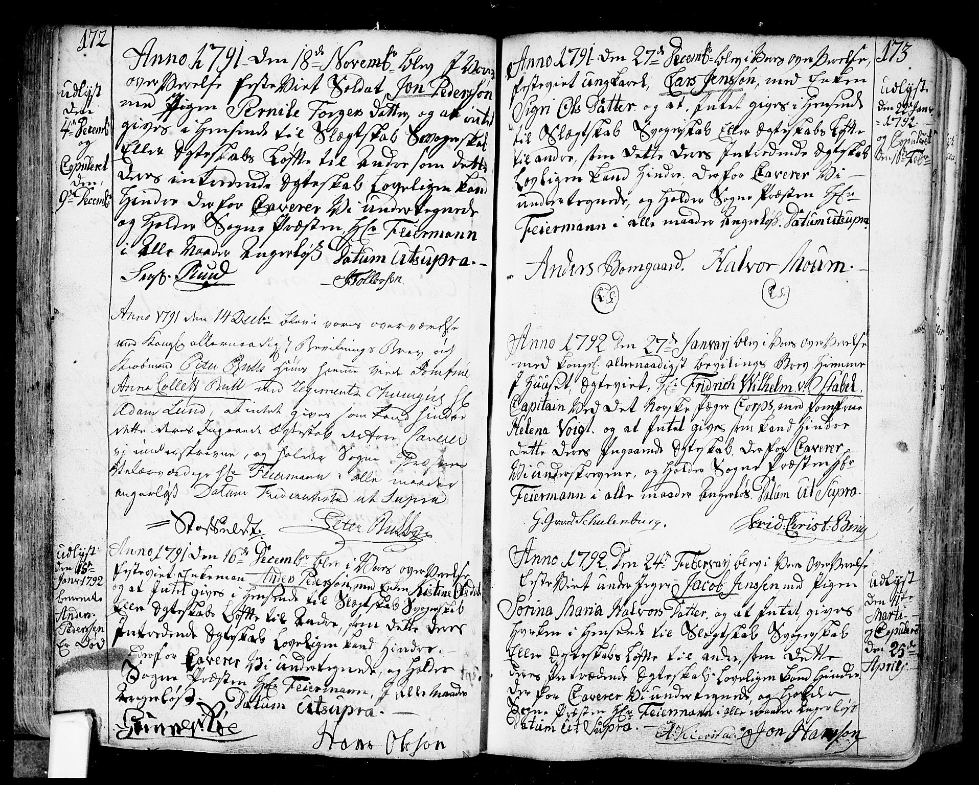 Fredrikstad prestekontor Kirkebøker, AV/SAO-A-11082/F/Fa/L0002: Ministerialbok nr. 2, 1750-1804, s. 172-173