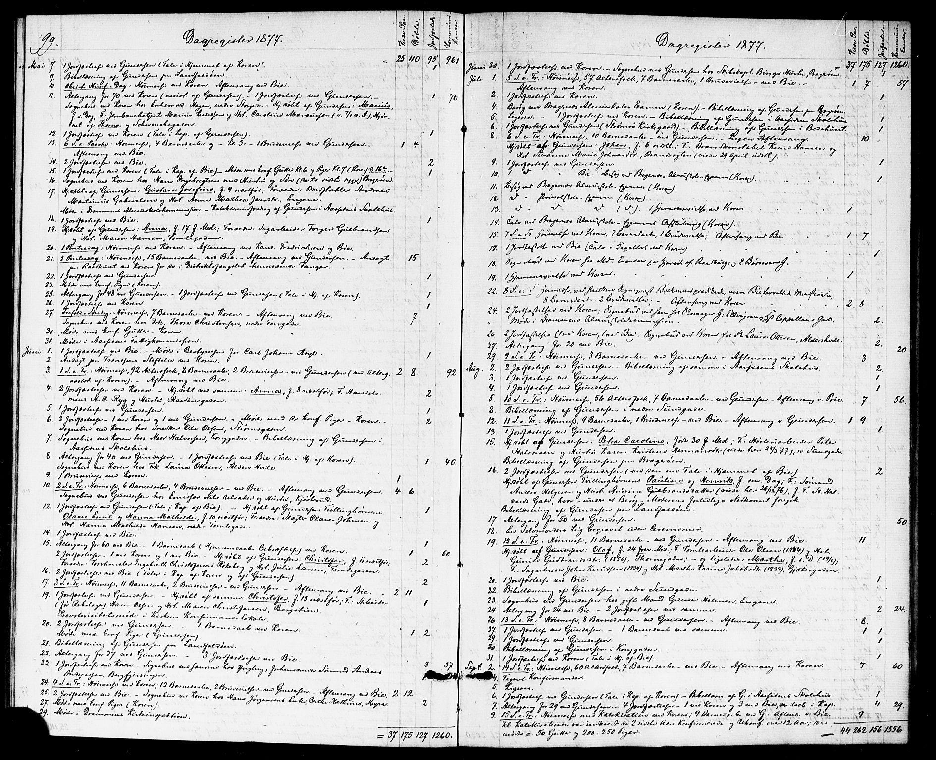 Bragernes kirkebøker, AV/SAKO-A-6/F/Fc/L0004: Ministerialbok nr. III 4, 1875-1877, s. 99