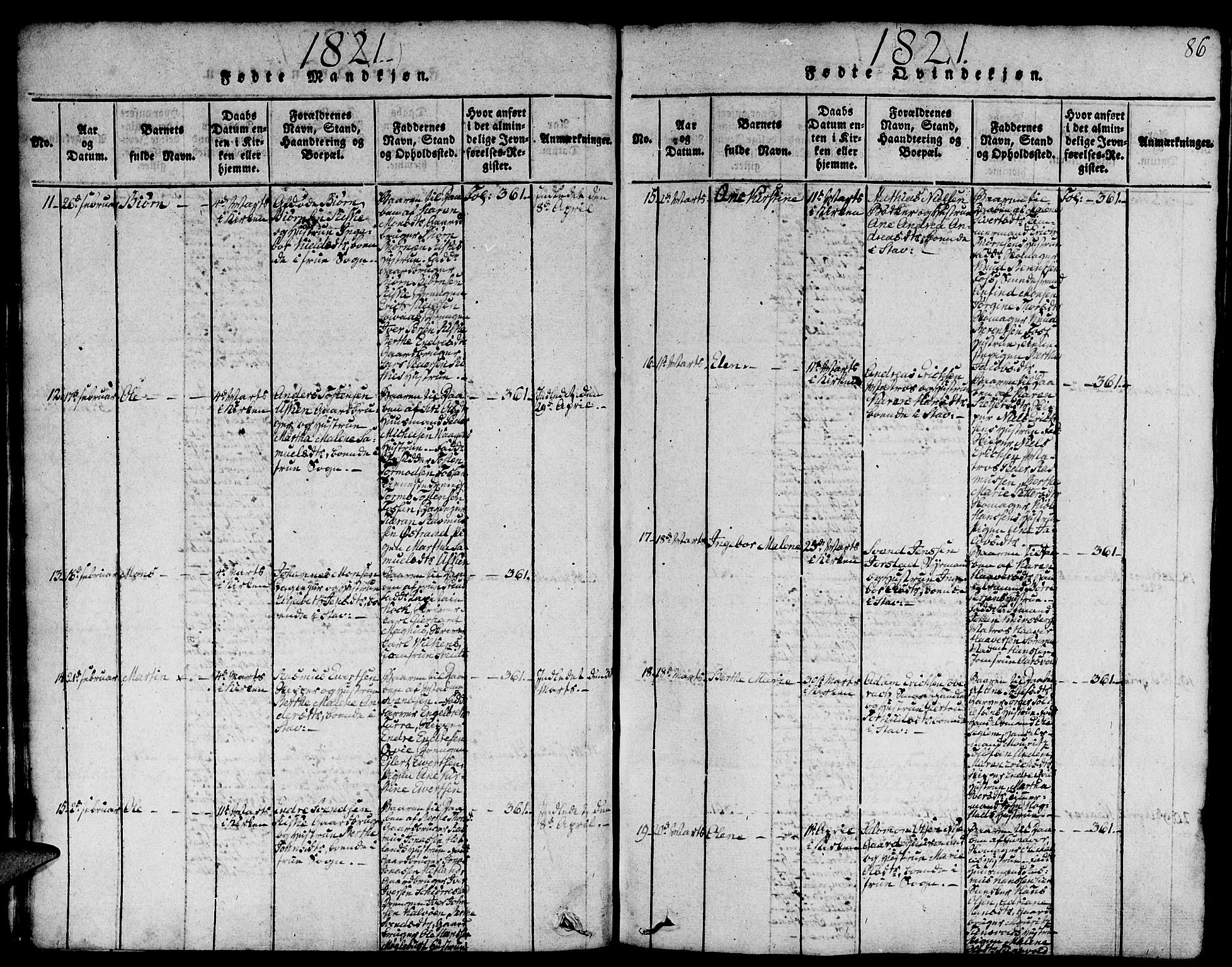 Domkirken sokneprestkontor, AV/SAST-A-101812/001/30/30BA/L0008: Ministerialbok nr. A 8, 1816-1821, s. 86