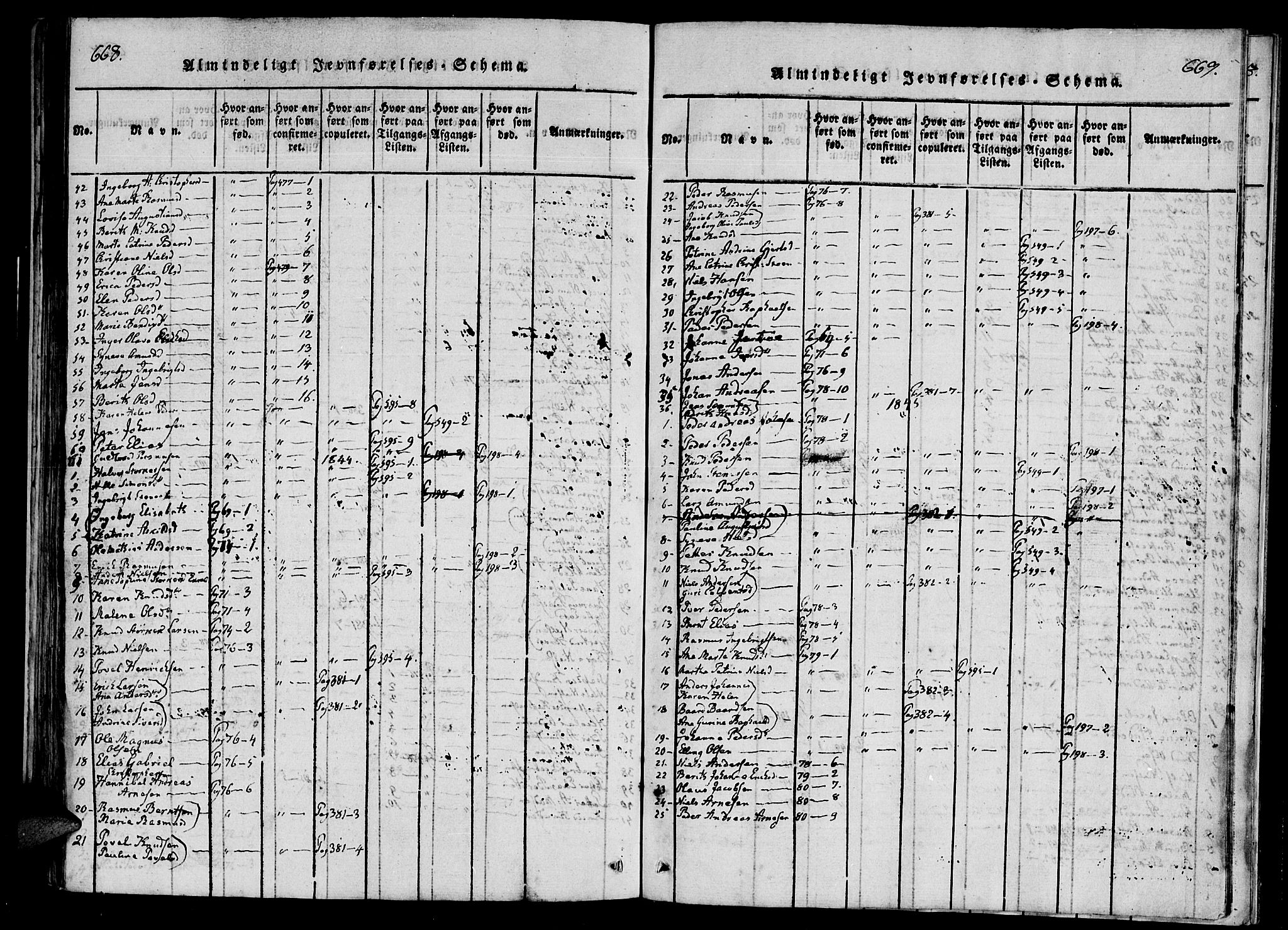 Ministerialprotokoller, klokkerbøker og fødselsregistre - Møre og Romsdal, AV/SAT-A-1454/561/L0727: Ministerialbok nr. 561A01, 1817-1858, s. 668-669